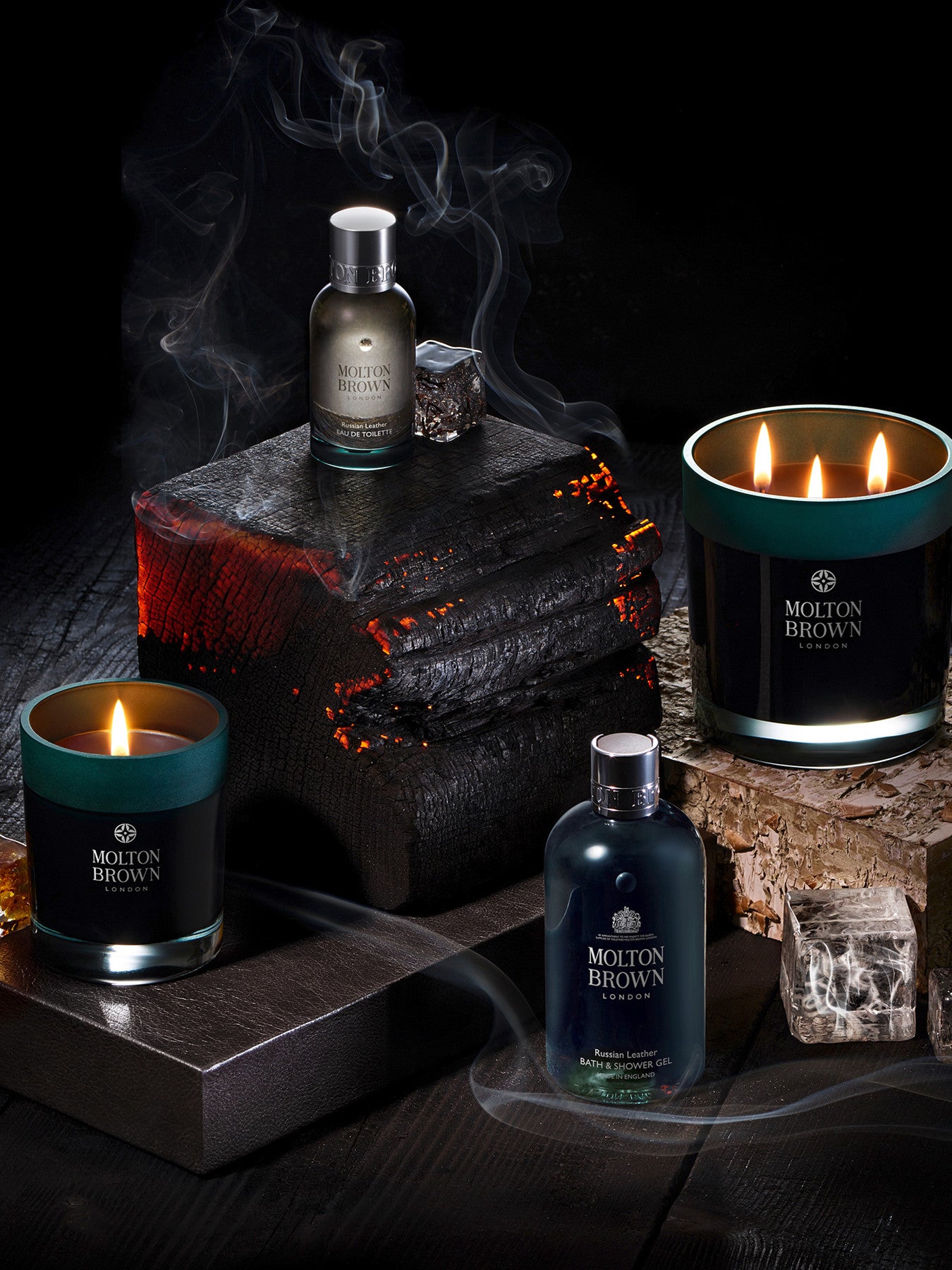 Dark Leather Bath and Shower Gel