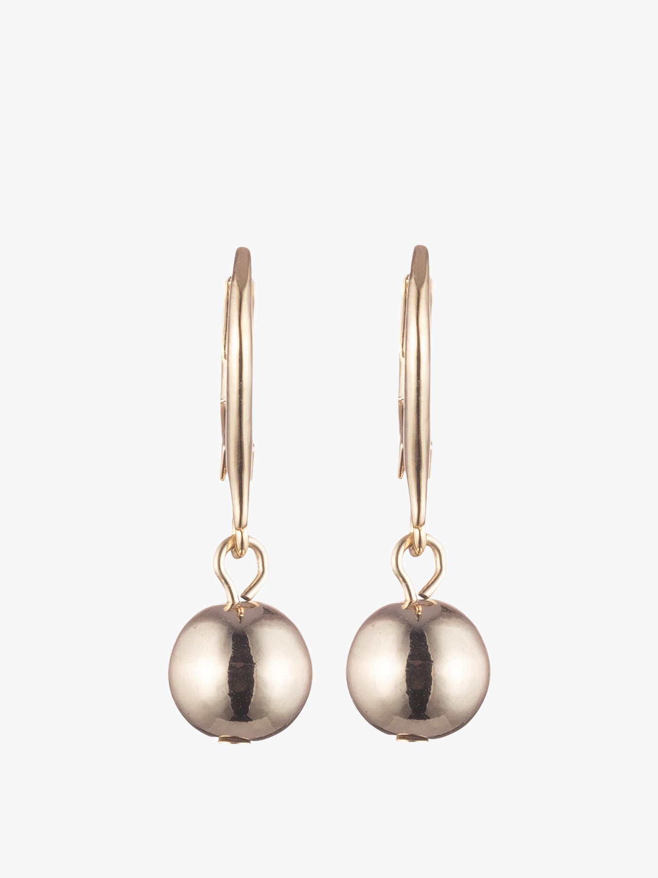 Gold Tone 8mm Ball Drop Earrings