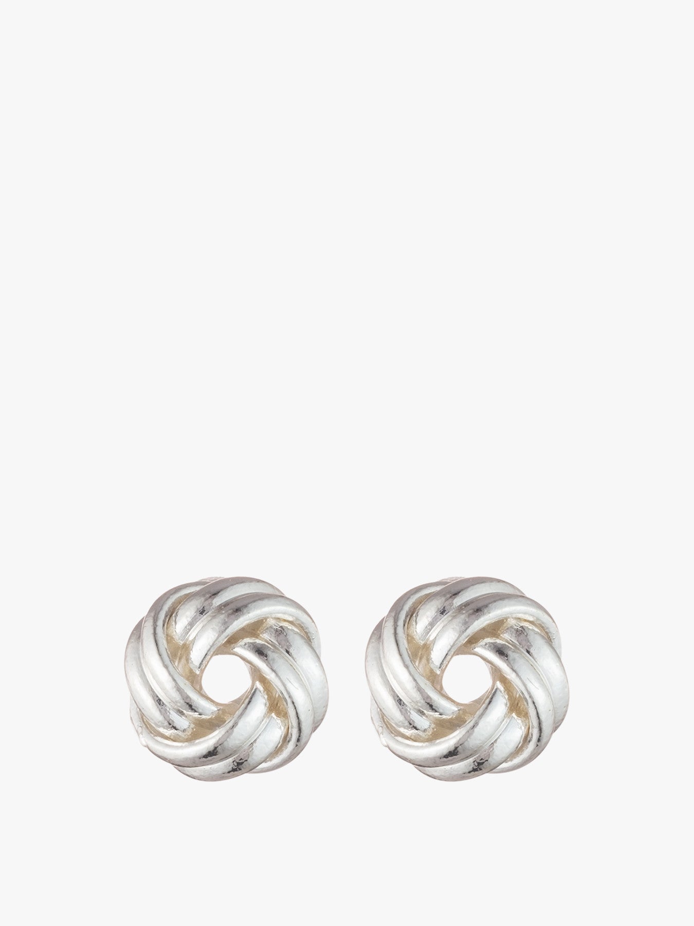 Silver Tone Knot Stud Earrings