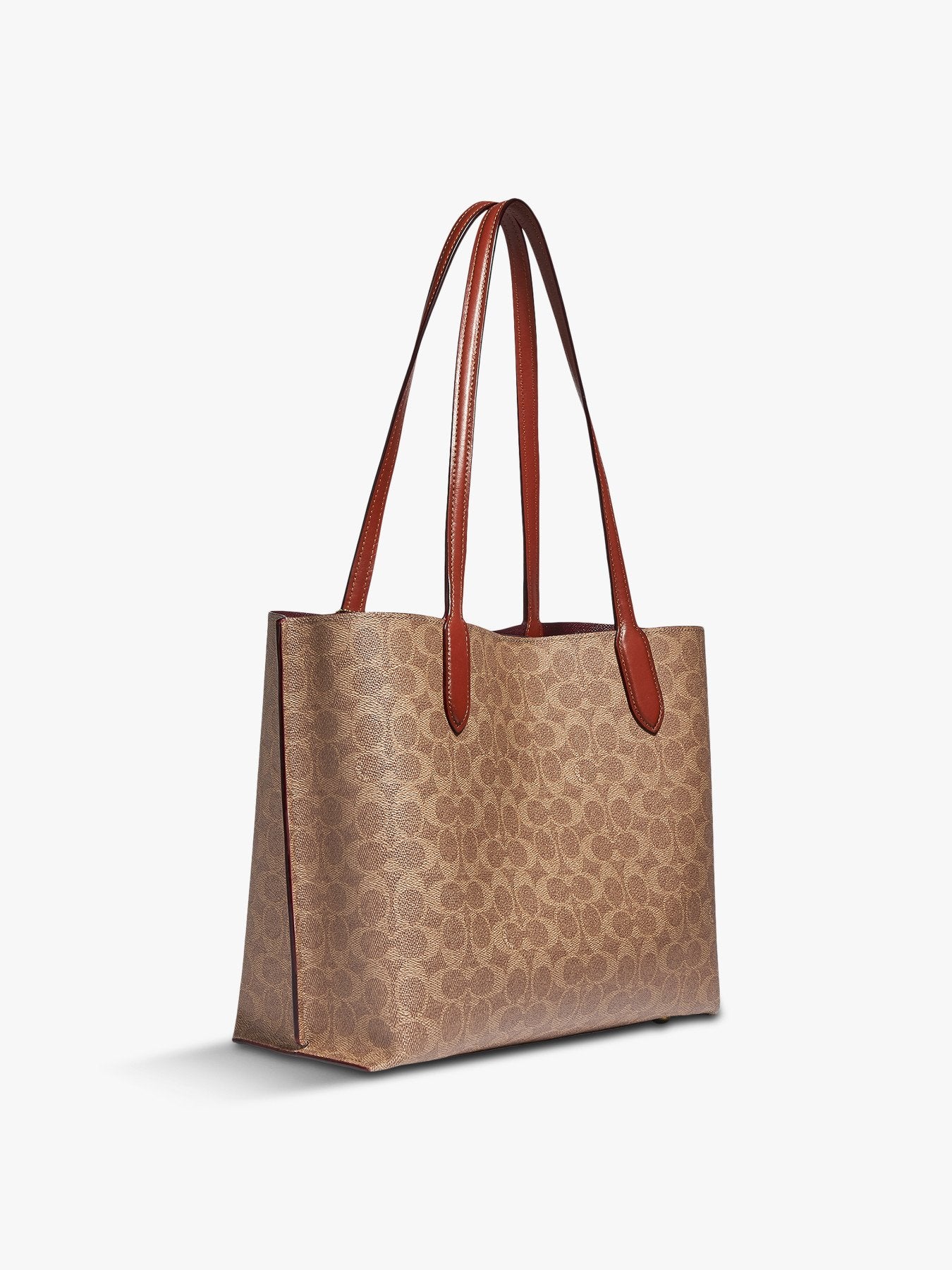 Willow Tote In Signature Canvas Tan Rust