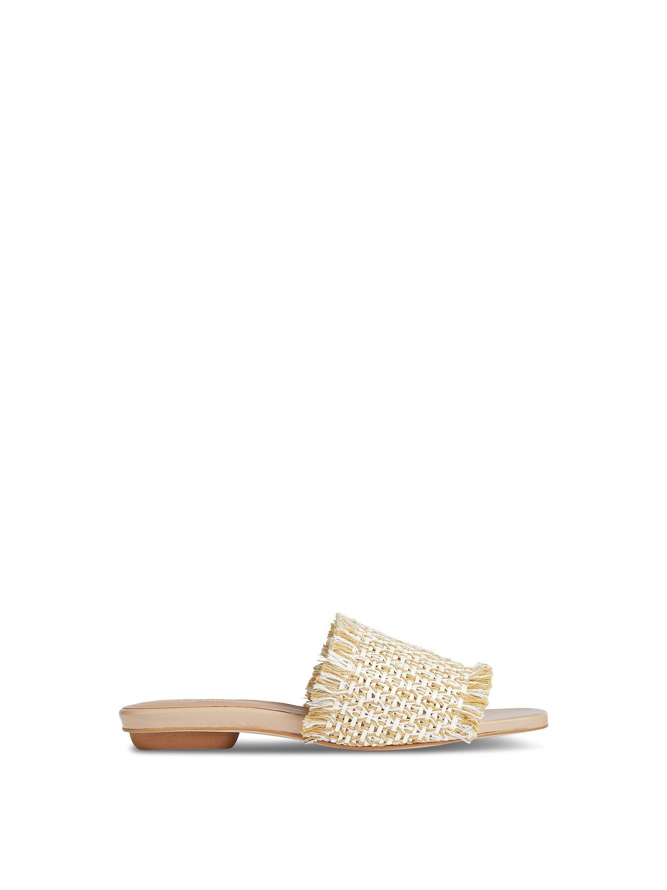 Meera Cream Raffia Flat Sandals