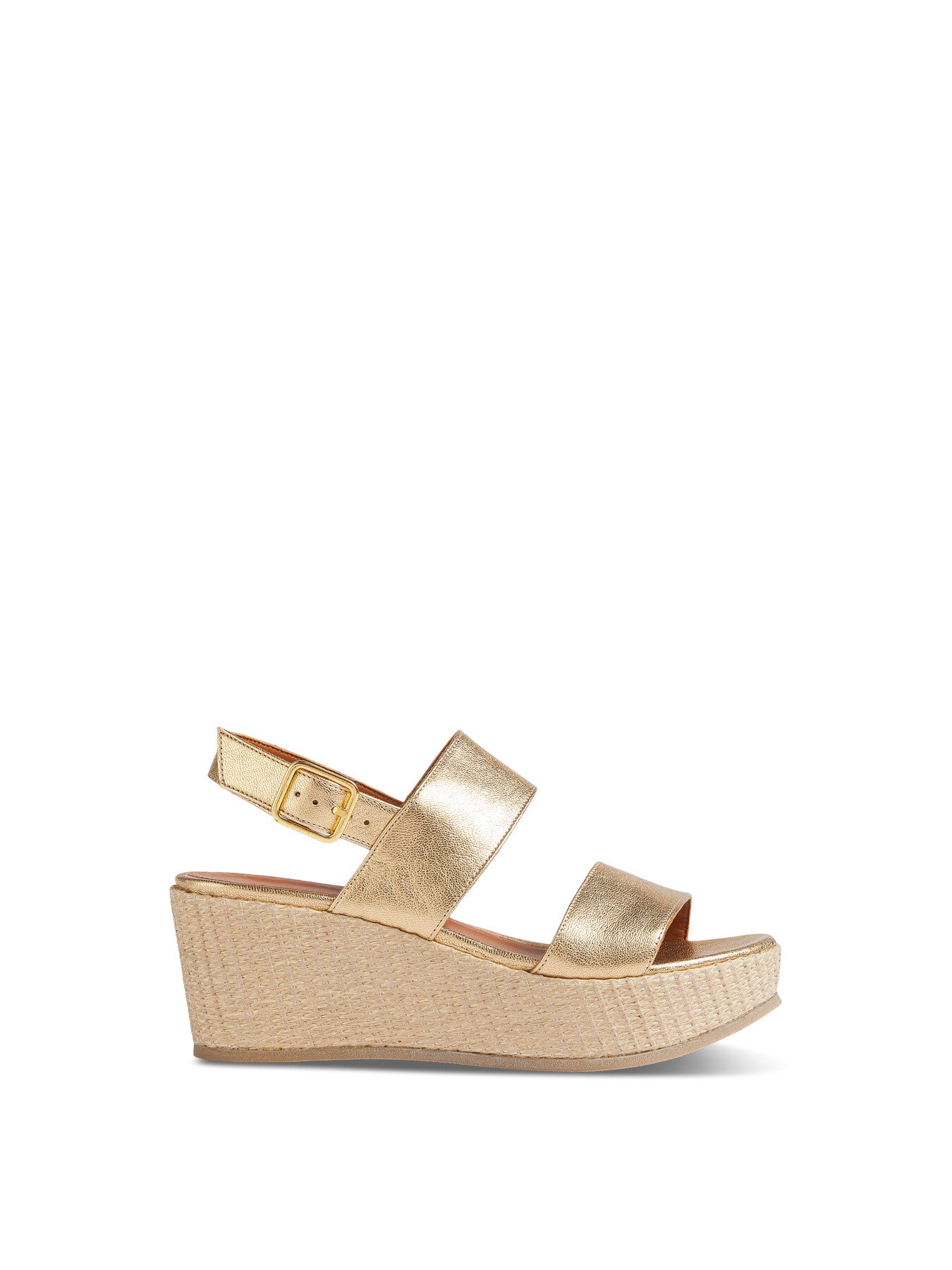 Adria Leather Raffia Wedges