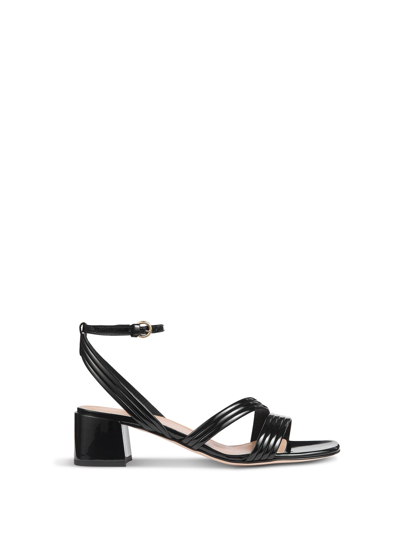 Etta Patent Pu Straps Low Block Heel
