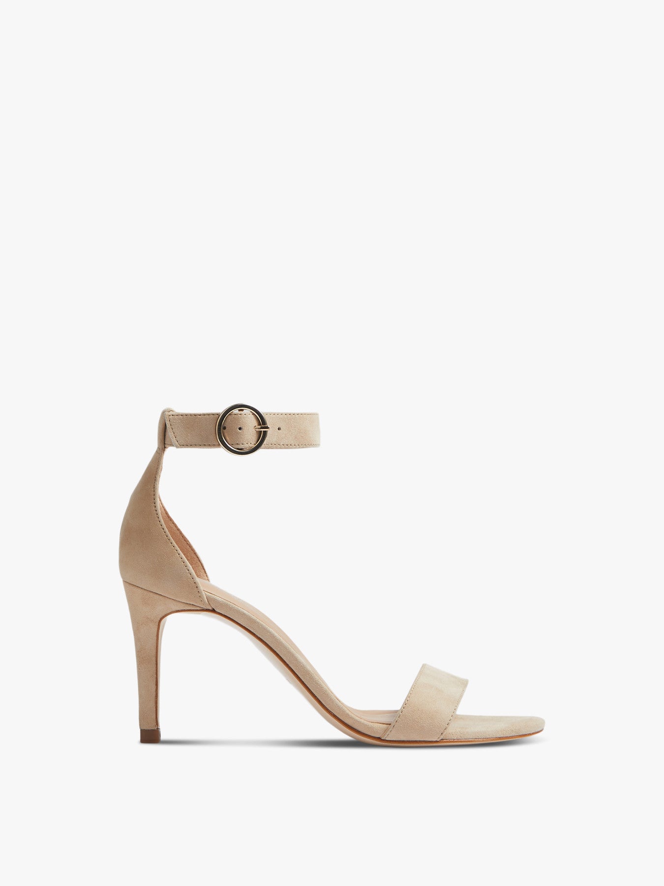 Ivy Beige Suede Single Strap Sandals