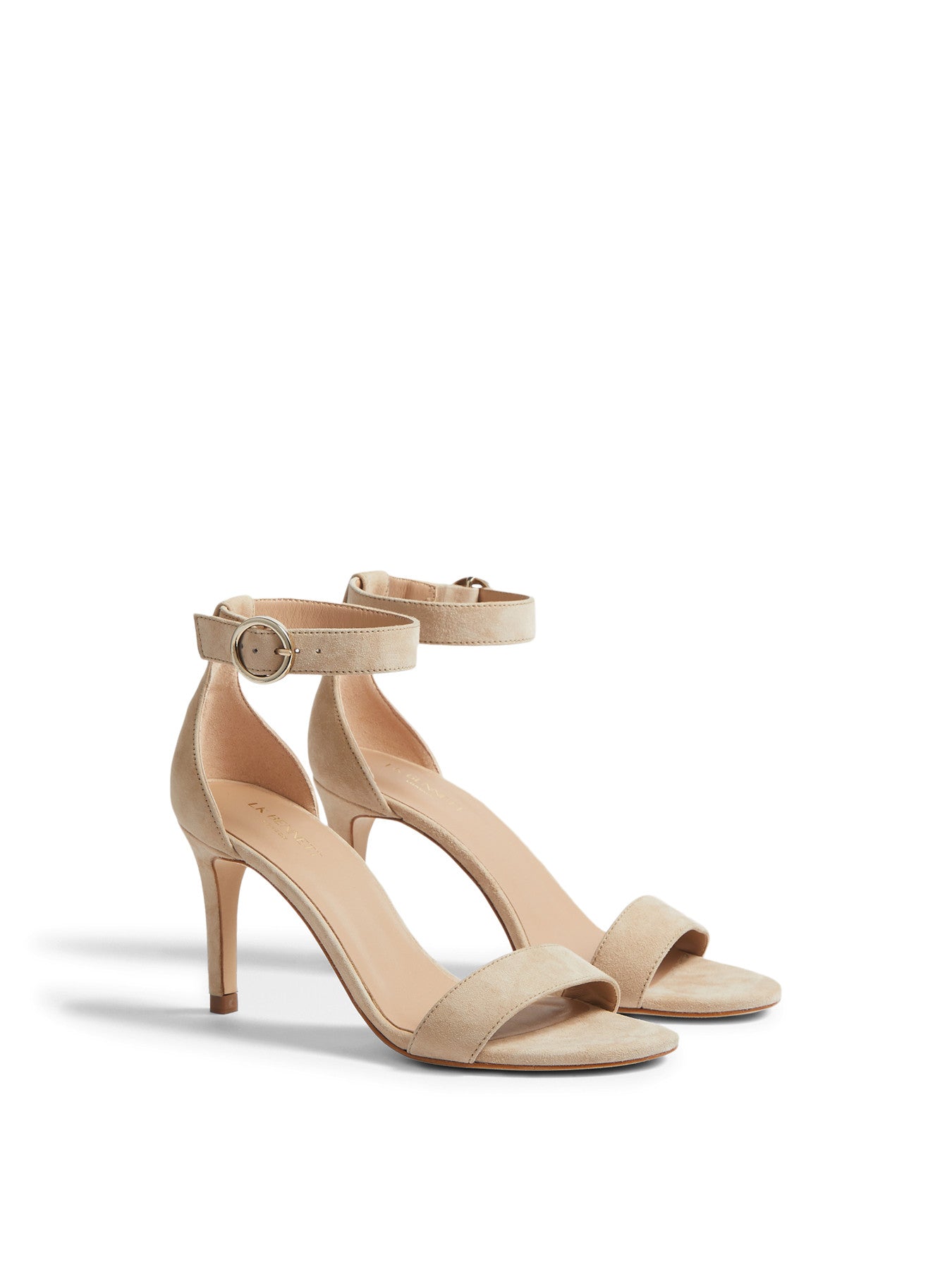Ivy Beige Suede Single Strap Sandals
