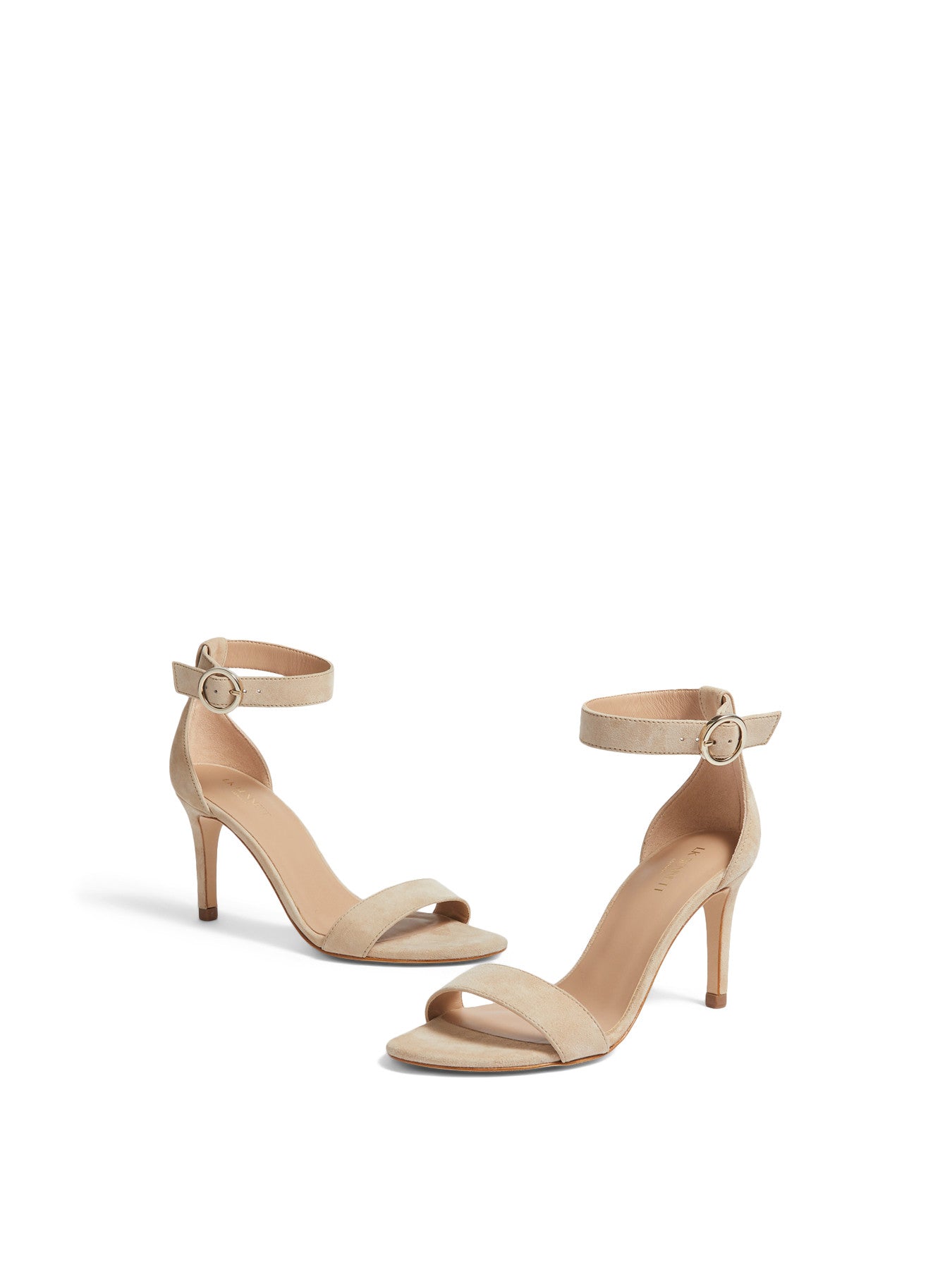 Ivy Beige Suede Single Strap Sandals