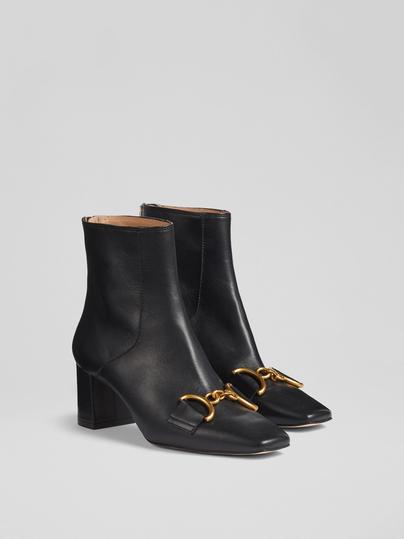 Nadina Leather Snaffle-Detail Ankle Boots