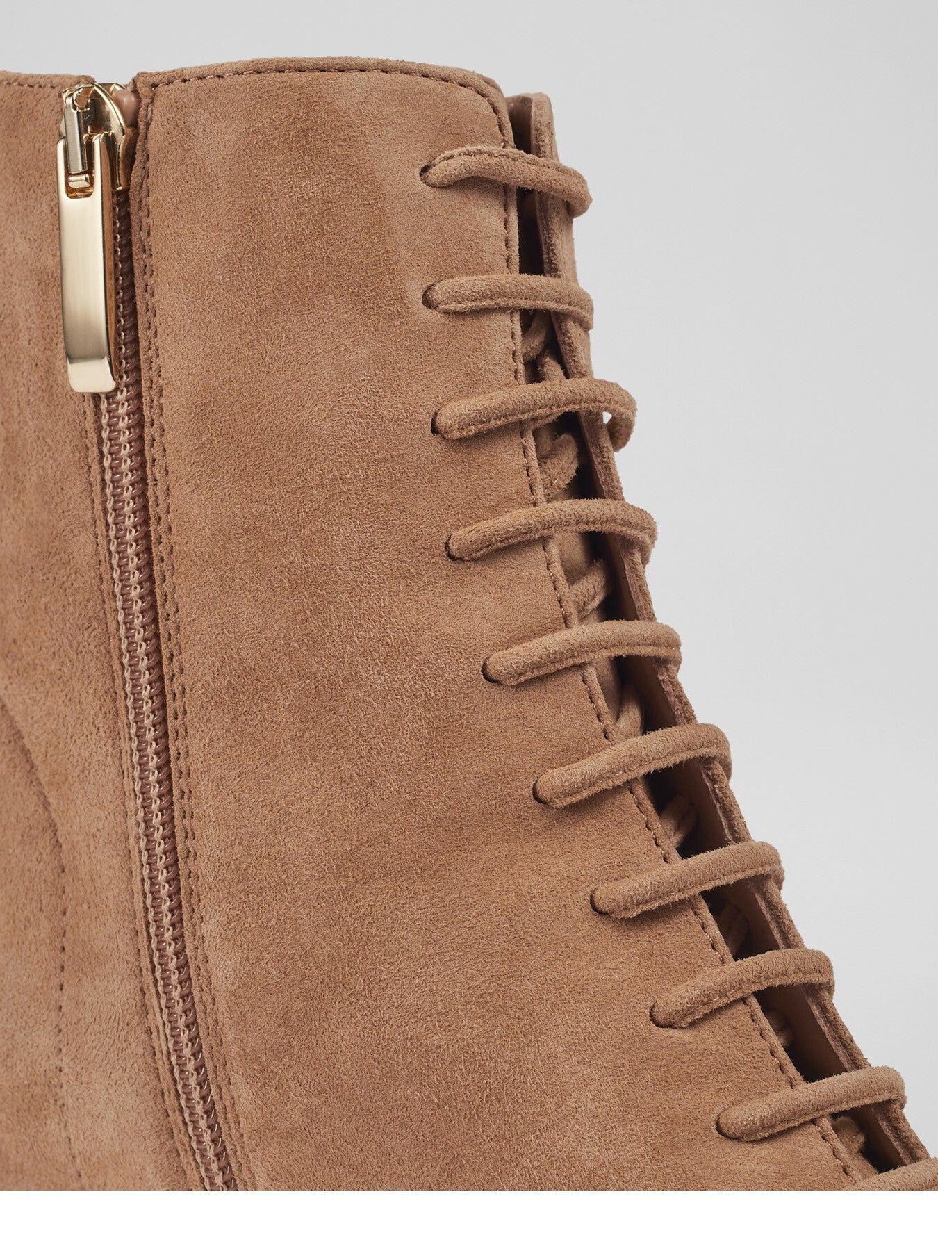 Arabella Tan Suede Lace Up Ankle Boots