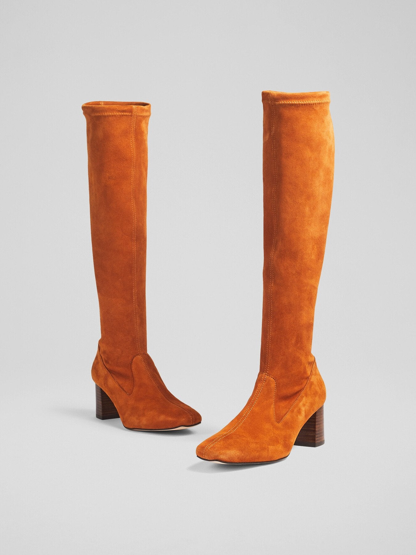 Davina Nutmeg Stretch Suede Knee-High Boots