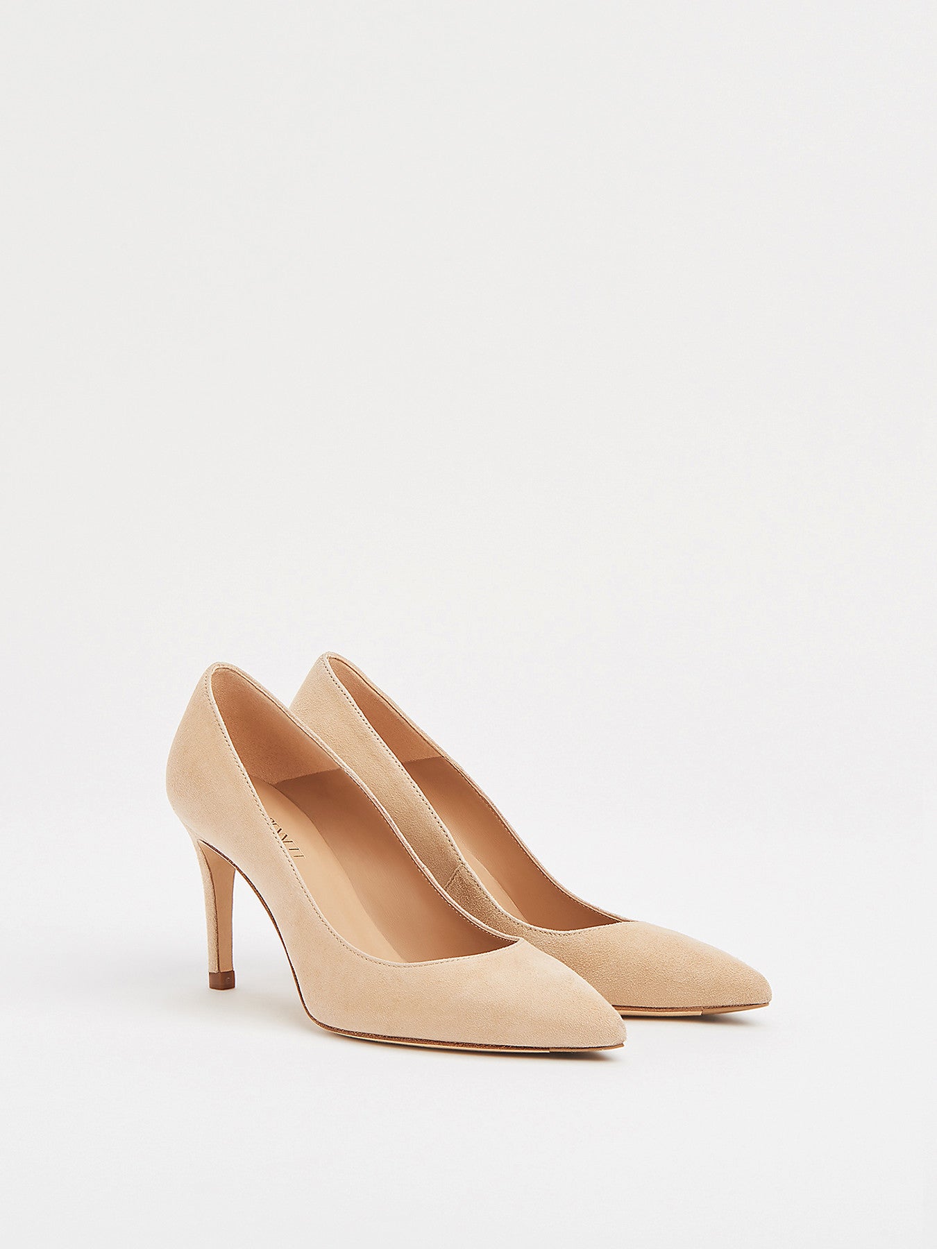 Floret Beige Suede Pointed Toe Courts