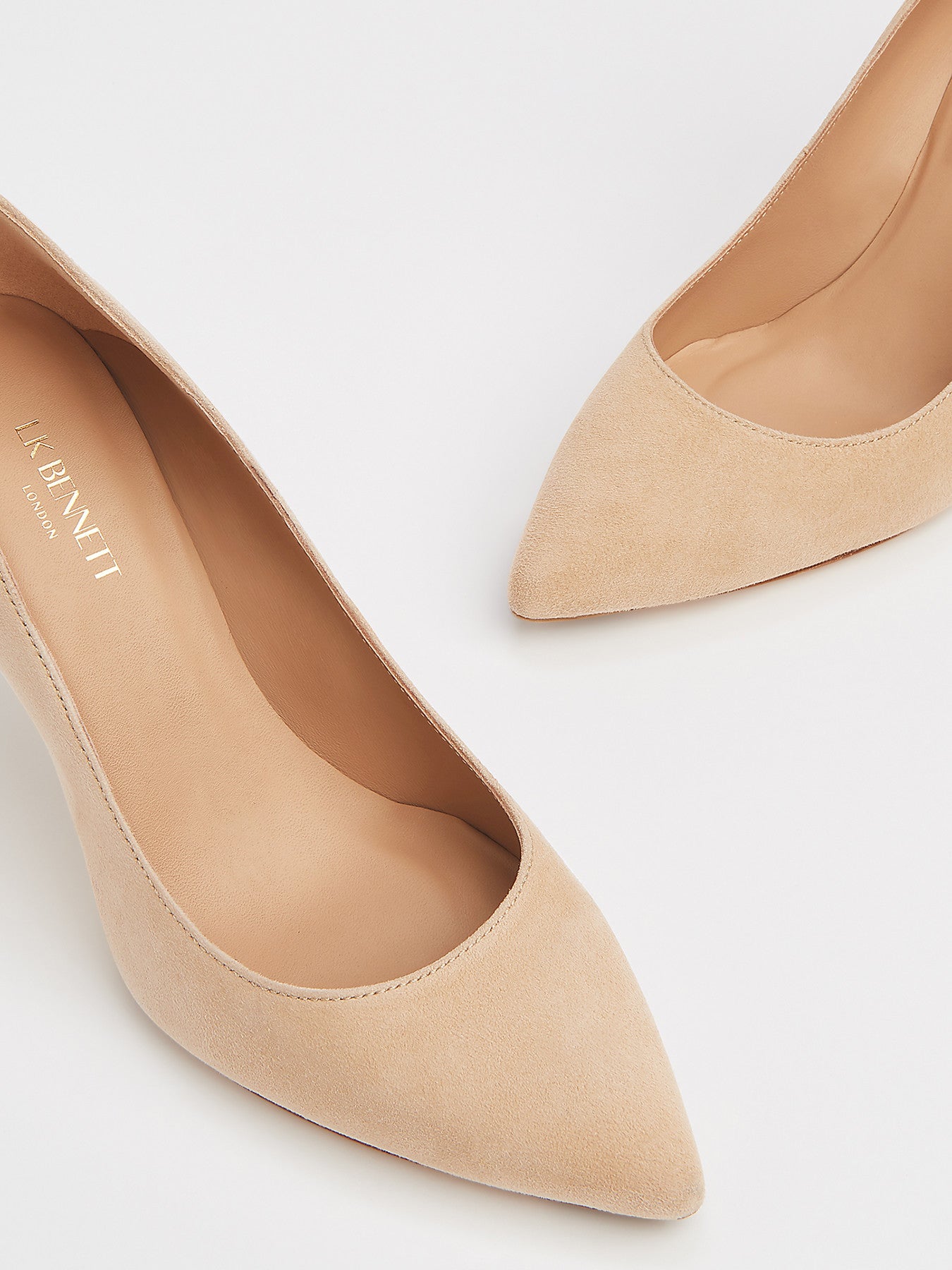 Floret Beige Suede Pointed Toe Courts
