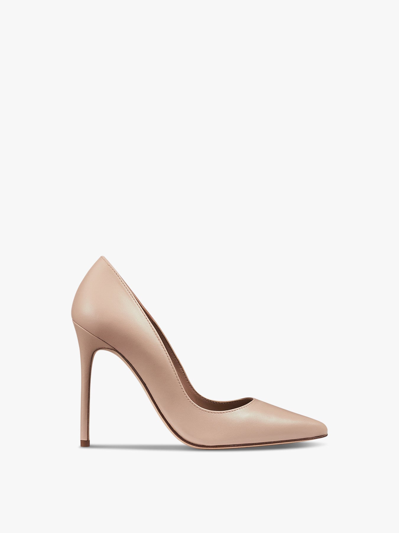 Monroe Beige Leather Pointed Toe Courts