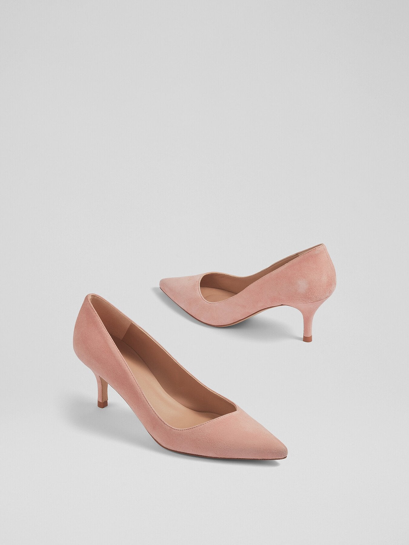Farah Suede Asymmetric Kitten Heel Courts