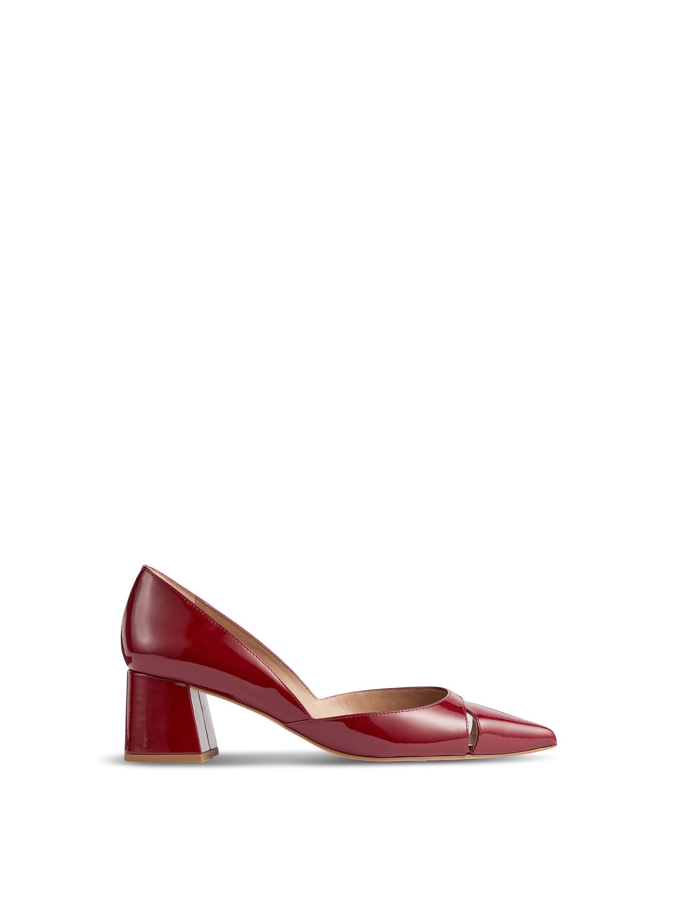 Cecile Patent Cut Out Block Heel Court