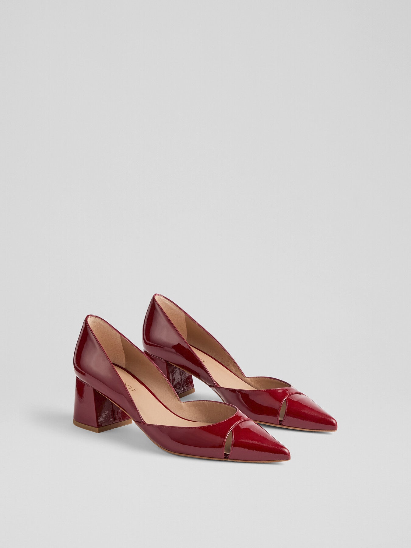 Cecile Patent Cut Out Block Heel Court