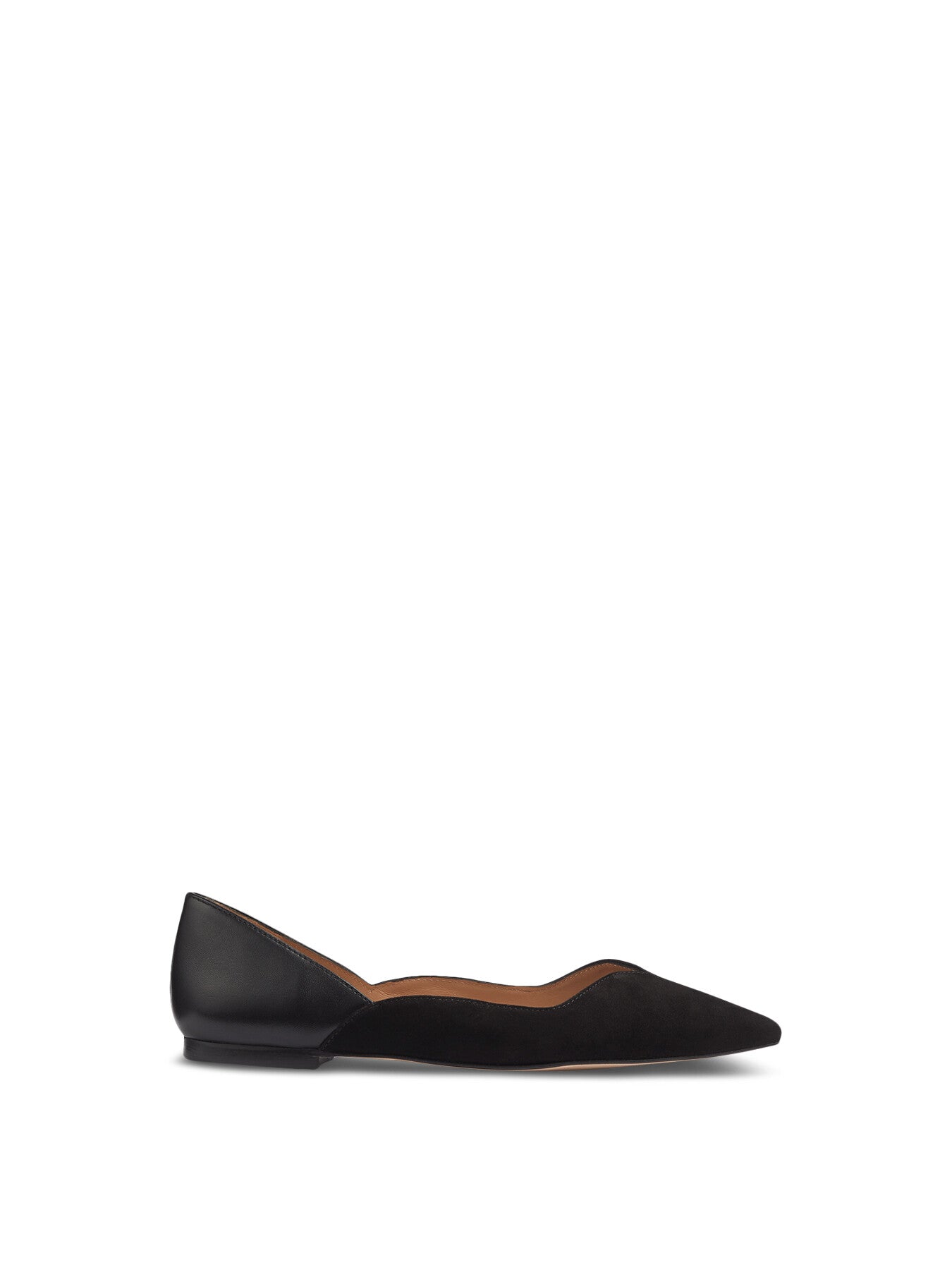 Iris Suede And Leather Sweetheart Flats