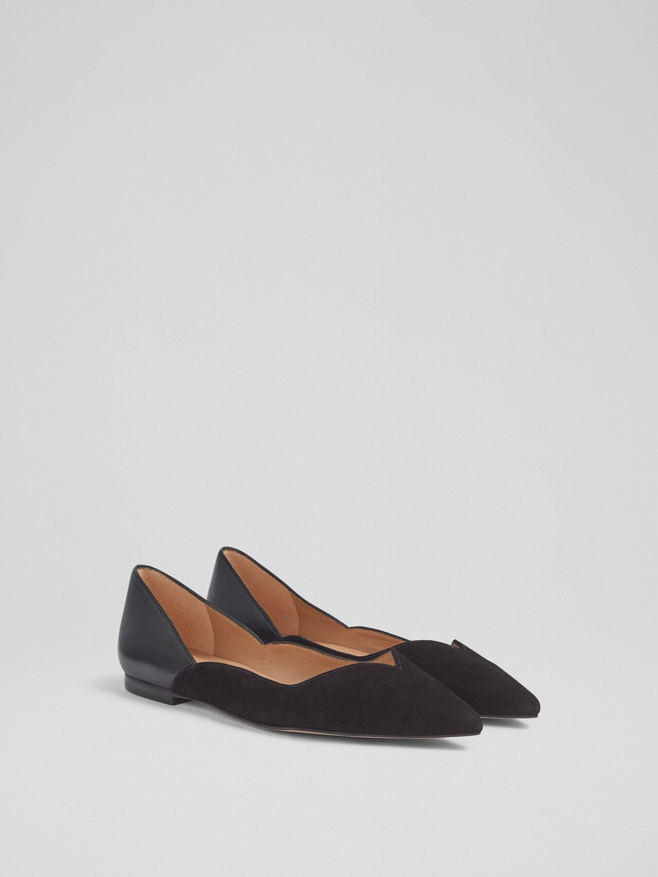 Iris Suede And Leather Sweetheart Flats