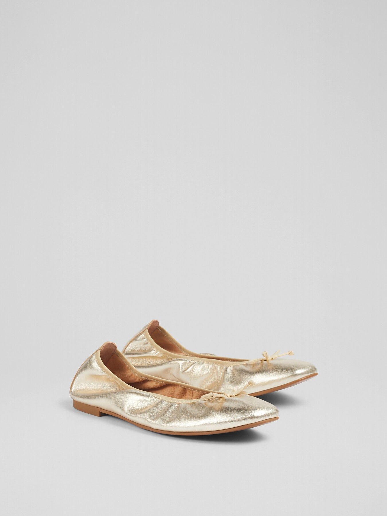 Trilly Metallic Leather Ballerina Pumps
