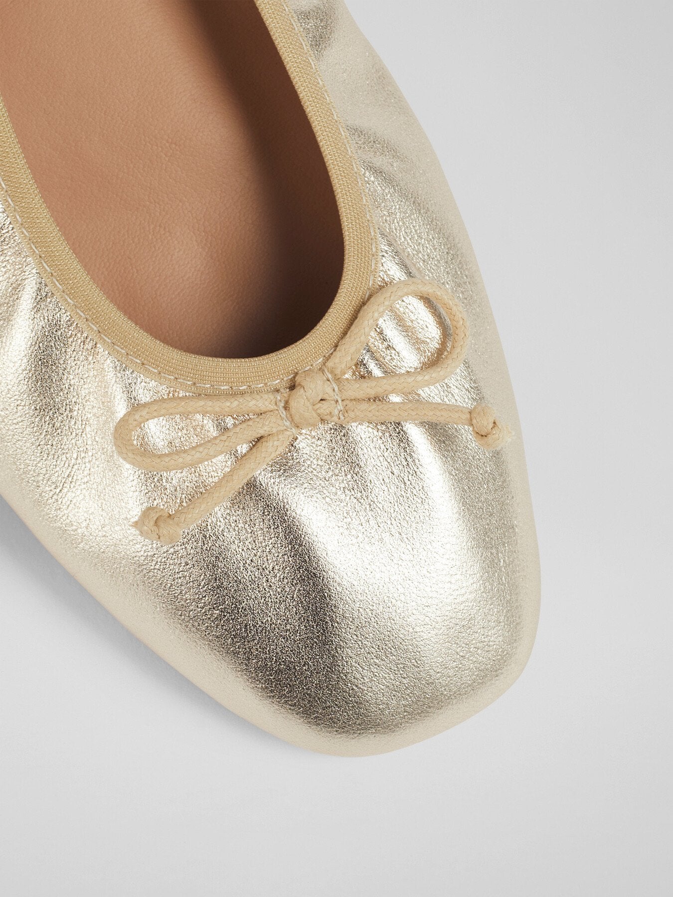 Trilly Metallic Leather Ballerina Pumps