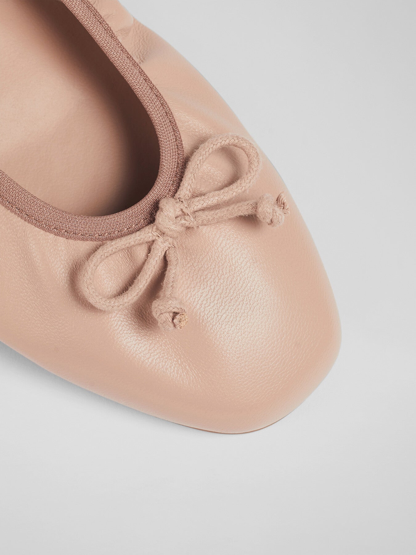 Trilly Beige Leather Ballerina Pumps