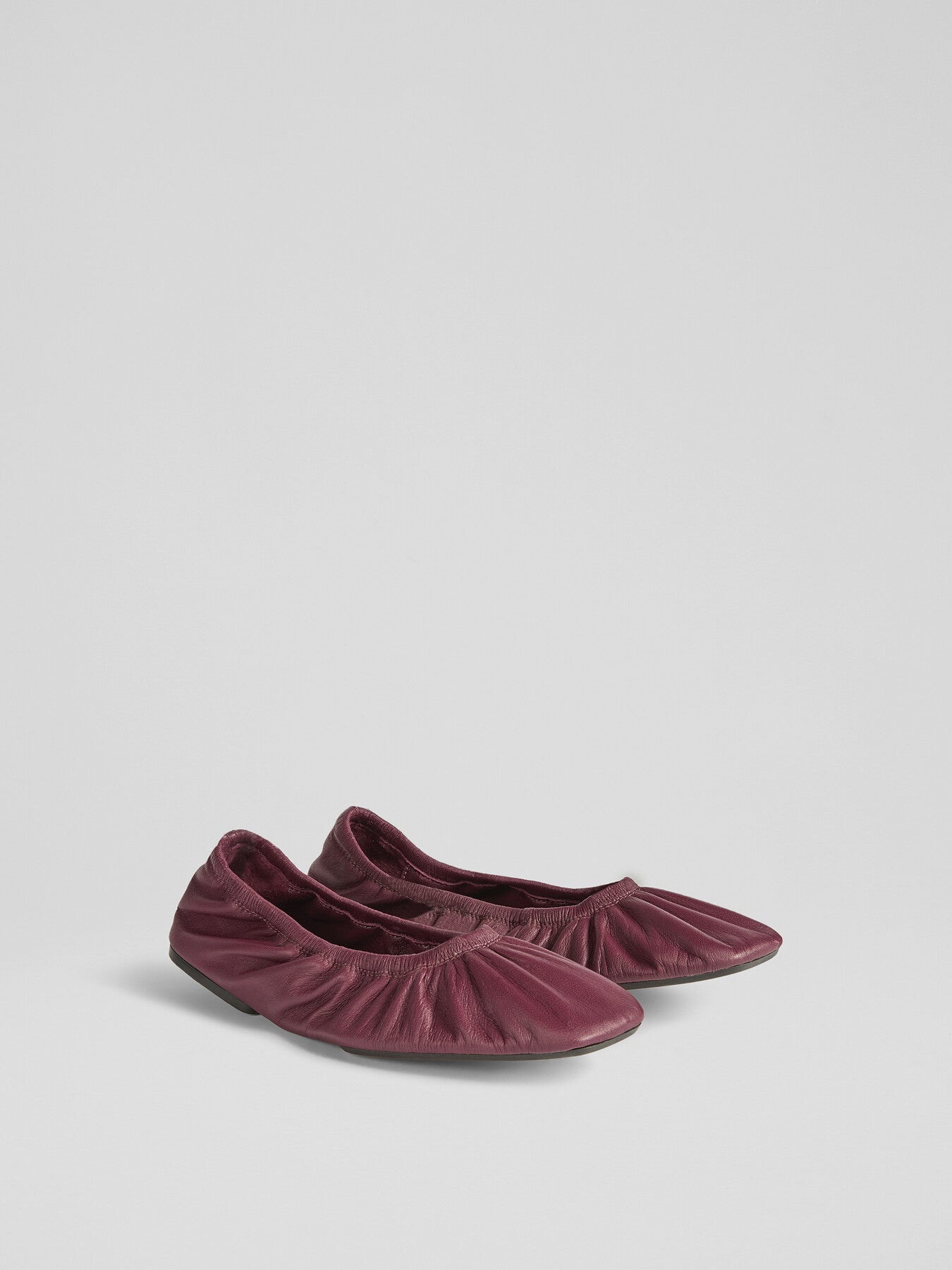 Tayla Bordeaux Nappa Leather Folded Ballerina