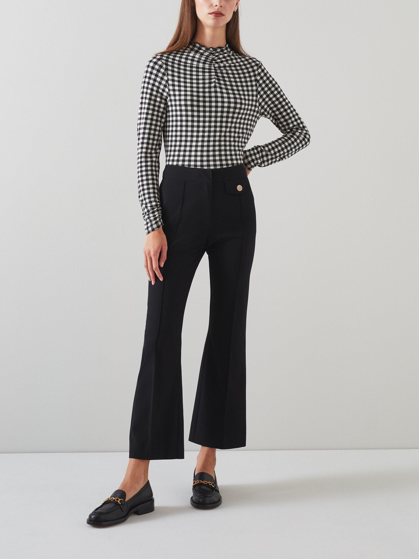 Soni Button-Detail Tailored Trousers