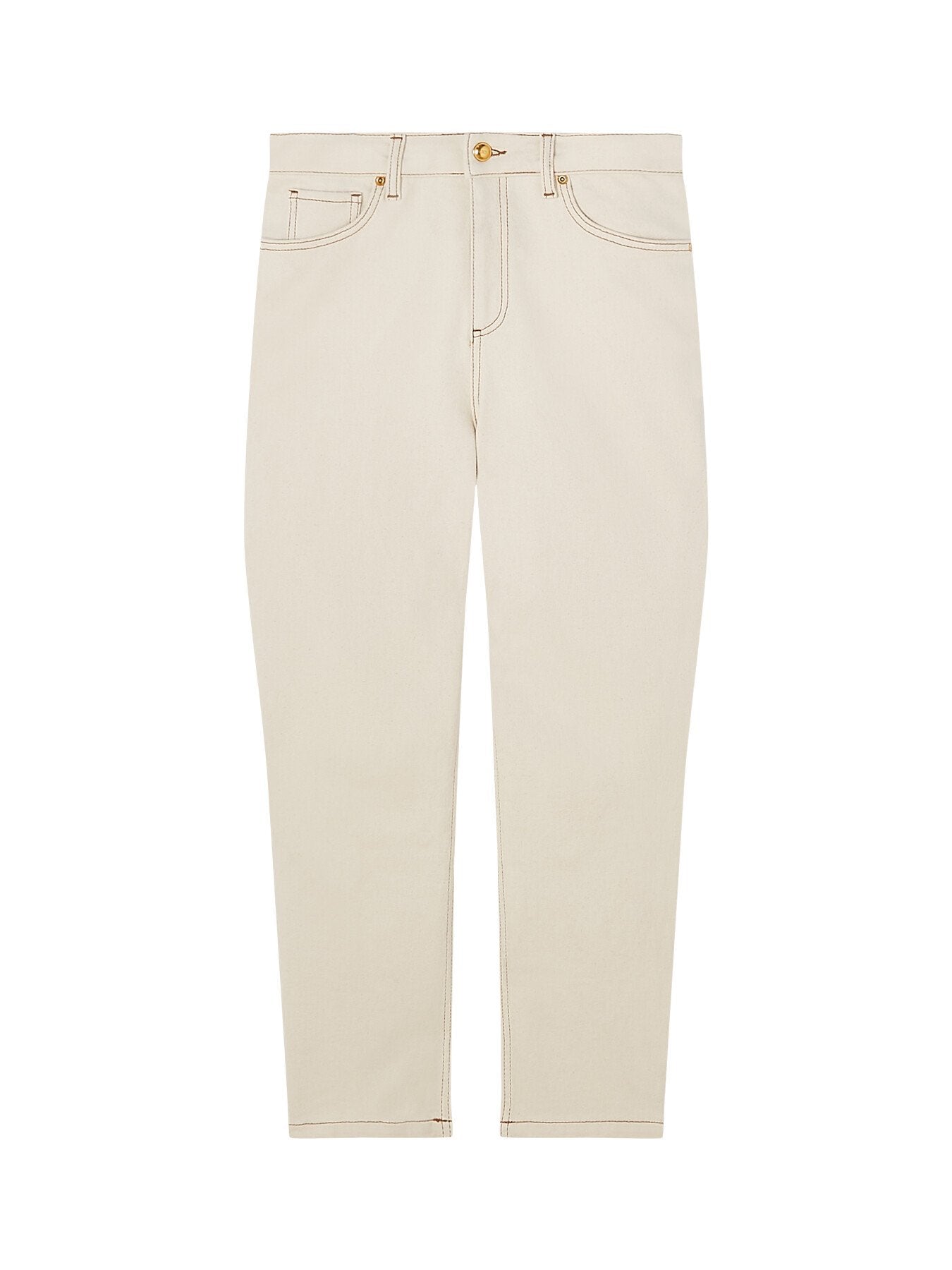 Allie Ecru Denim Cropped Jeans