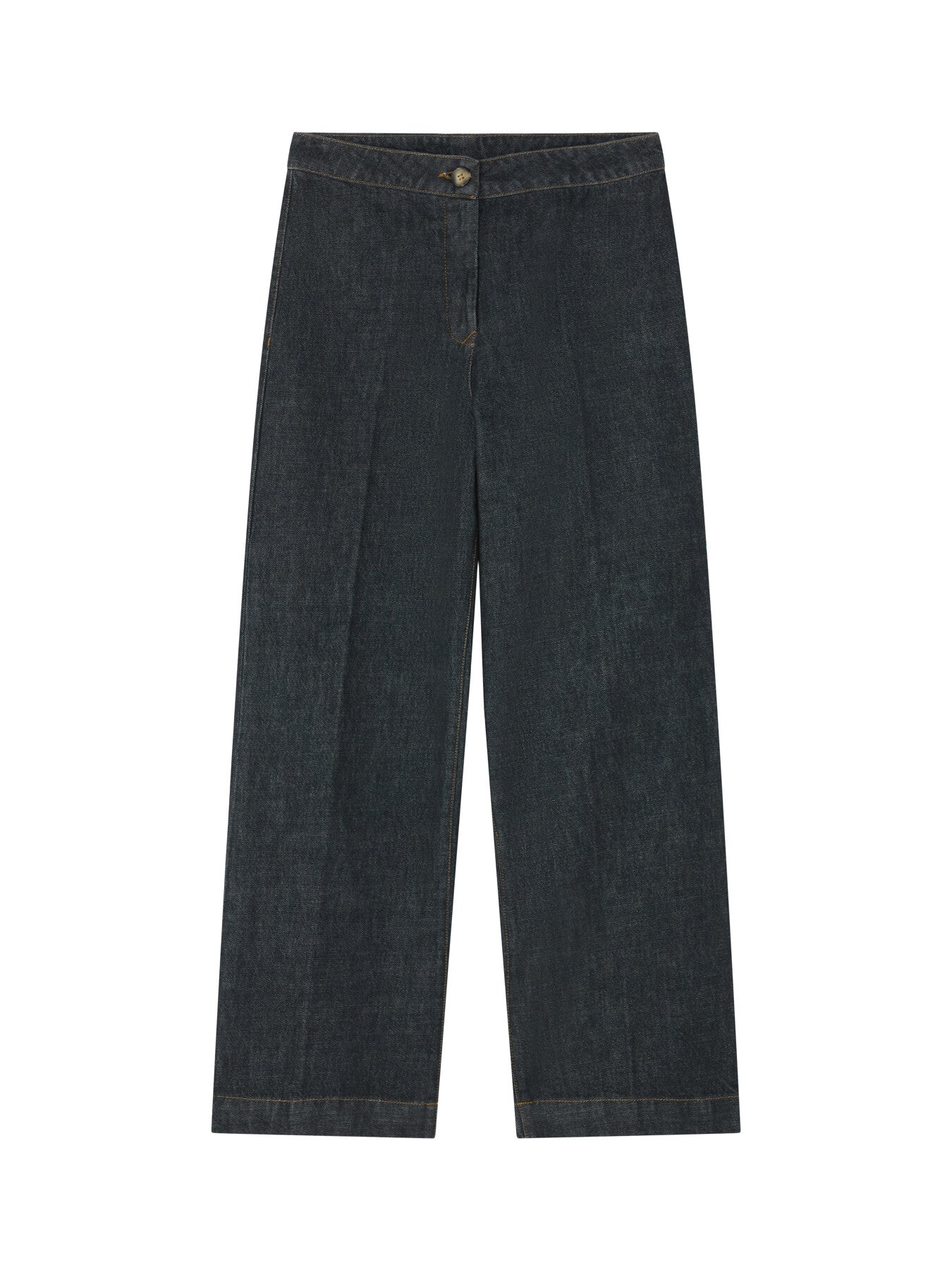 Ami Cotton Blend Denim Tailored Wide Trouser
