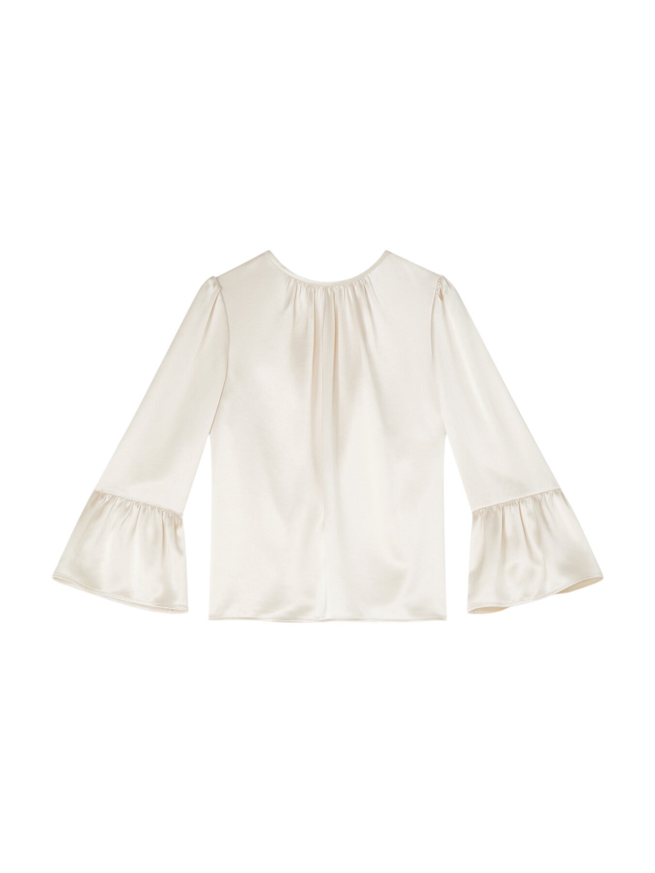 Agnes Birch Satin Top With Frill Cuff