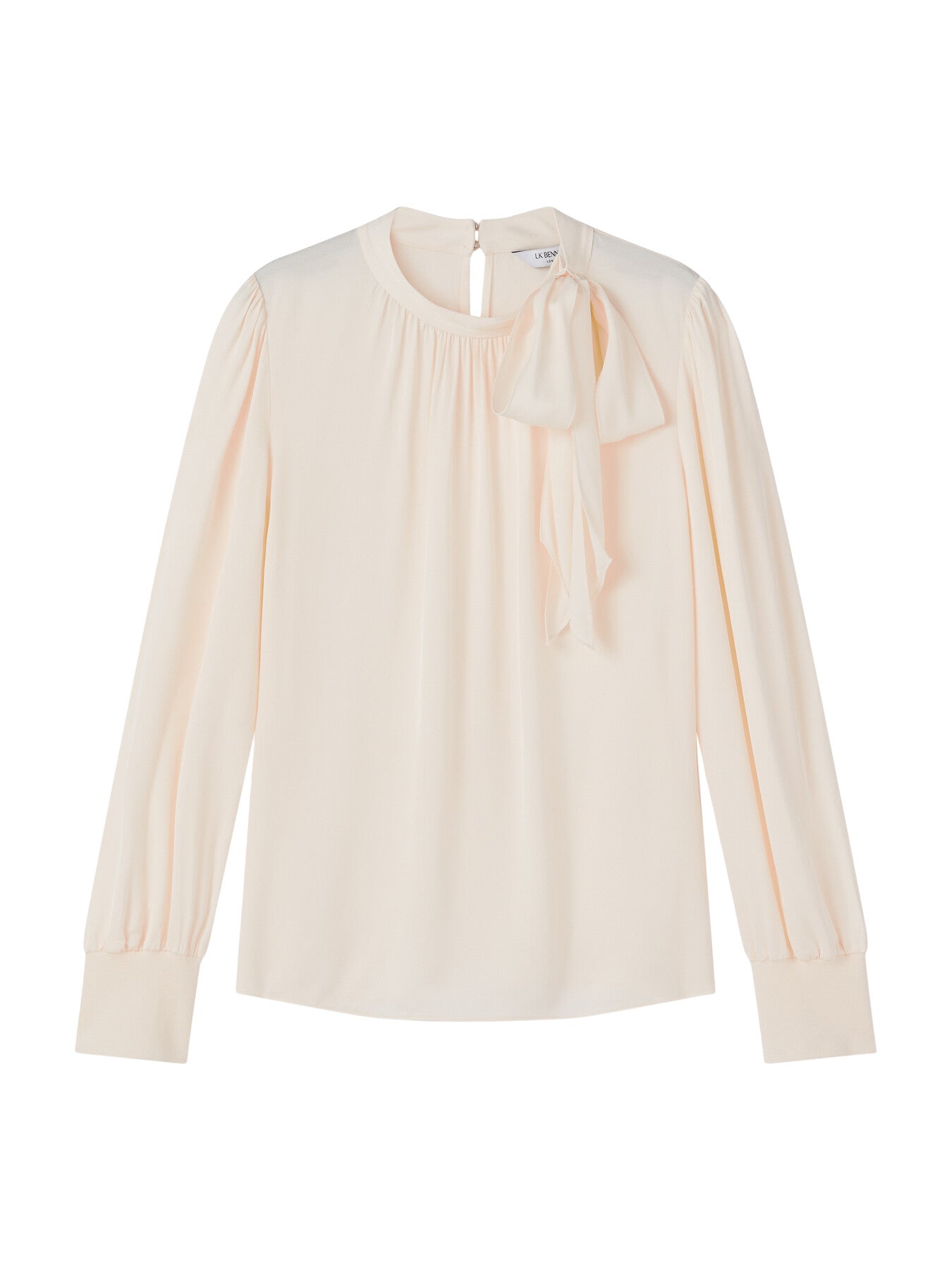 Marcy Ecru Viscose And Rib Trim Blouse