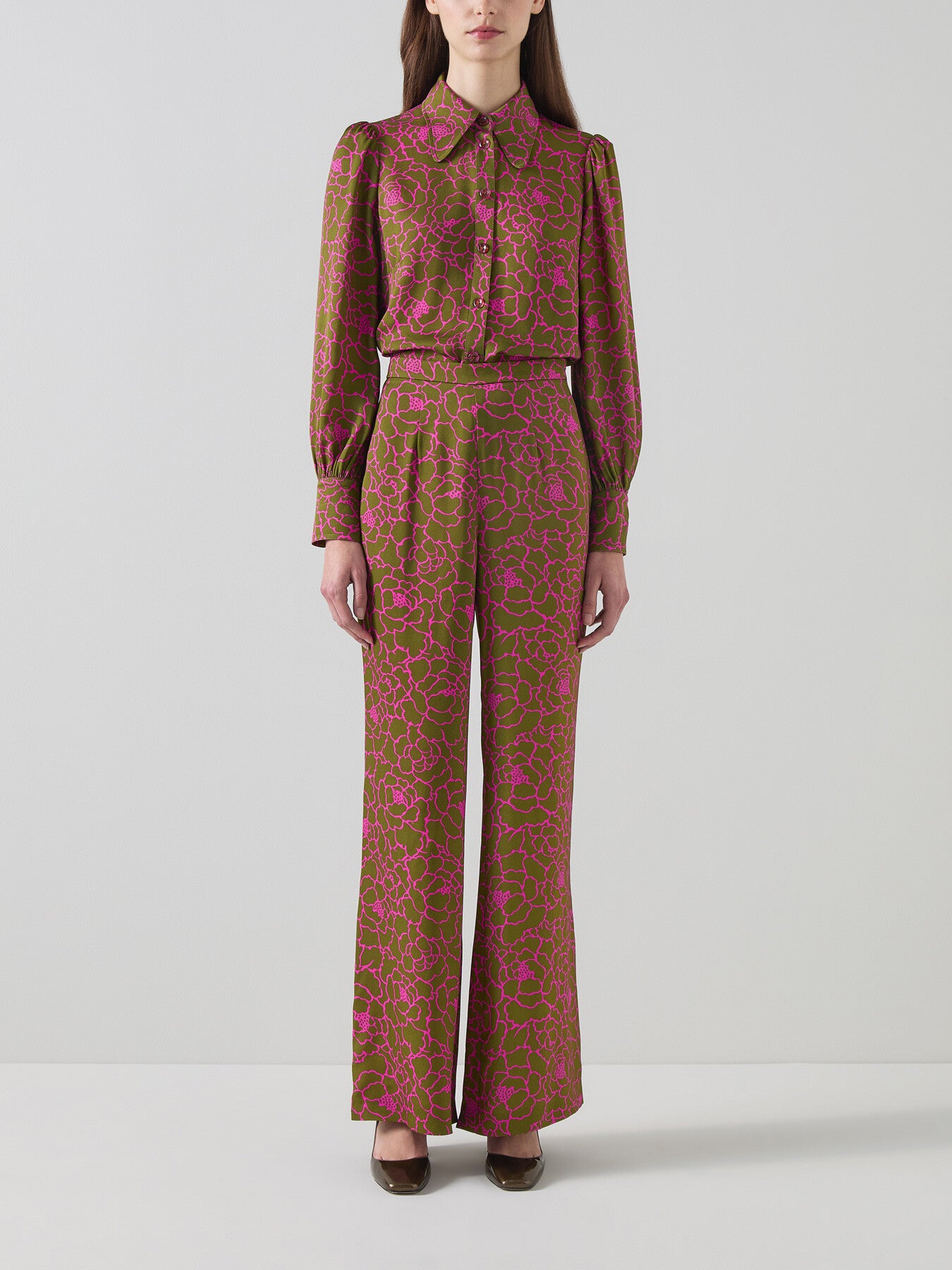 Sonya & Green Sketchy Flower Print Blouse