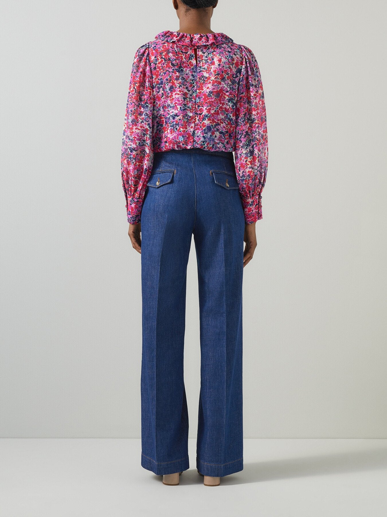 Erin Multi Watercolor Floral Blouse