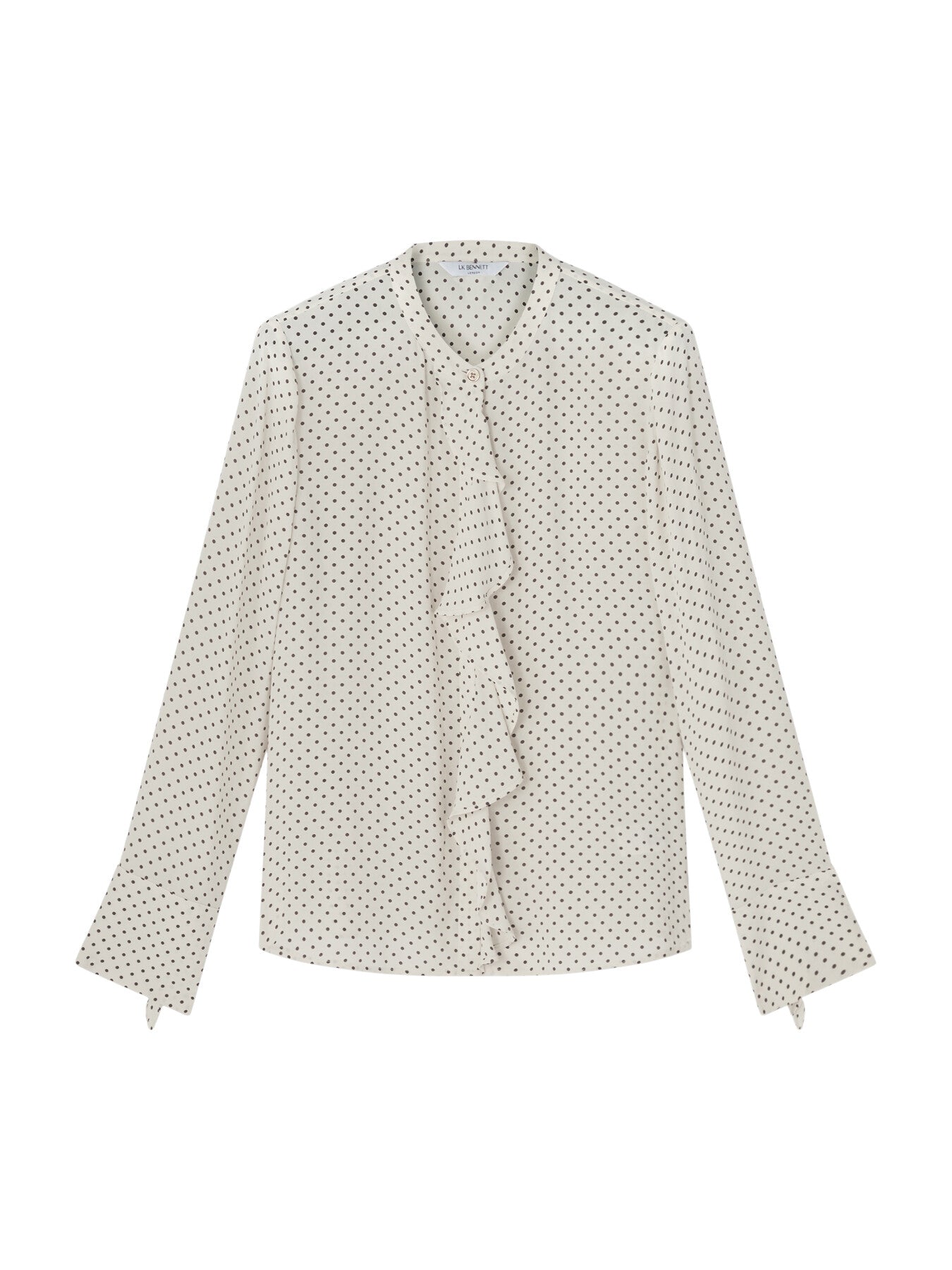 Cody & Ivory Viscose Polkadot Print Ruffle Blous