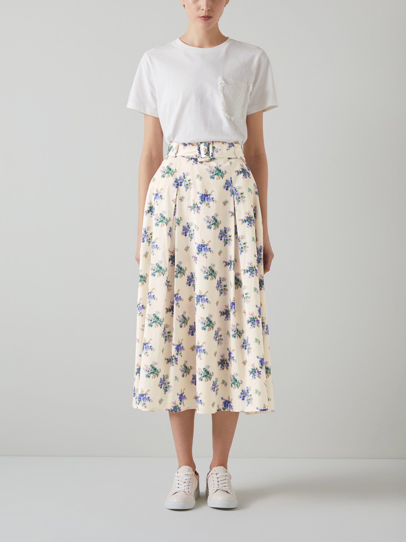 Elodie Bouquet Print Organic Cotton Skirt