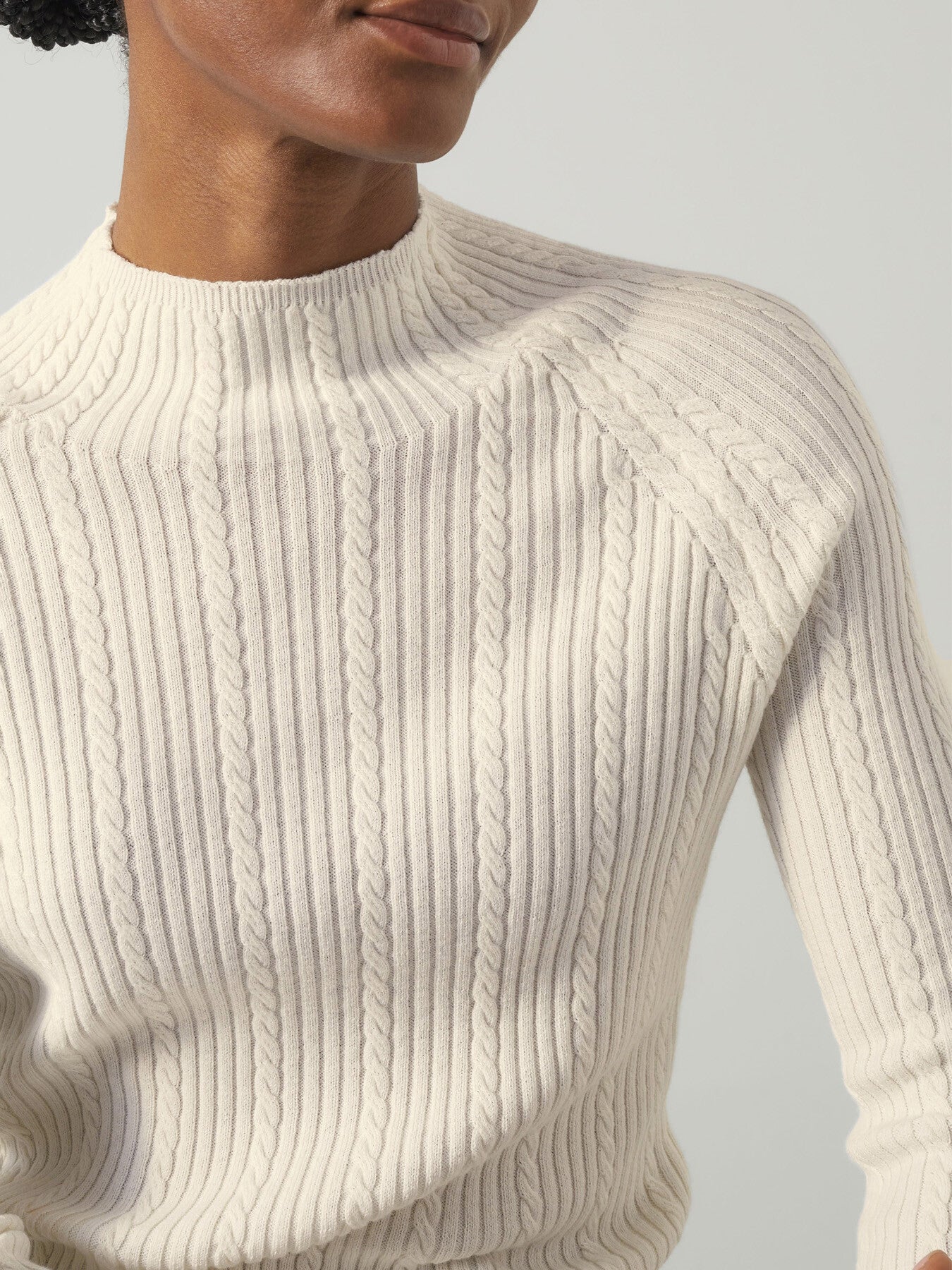 West Coconut Milk Cable Stitch Sweater