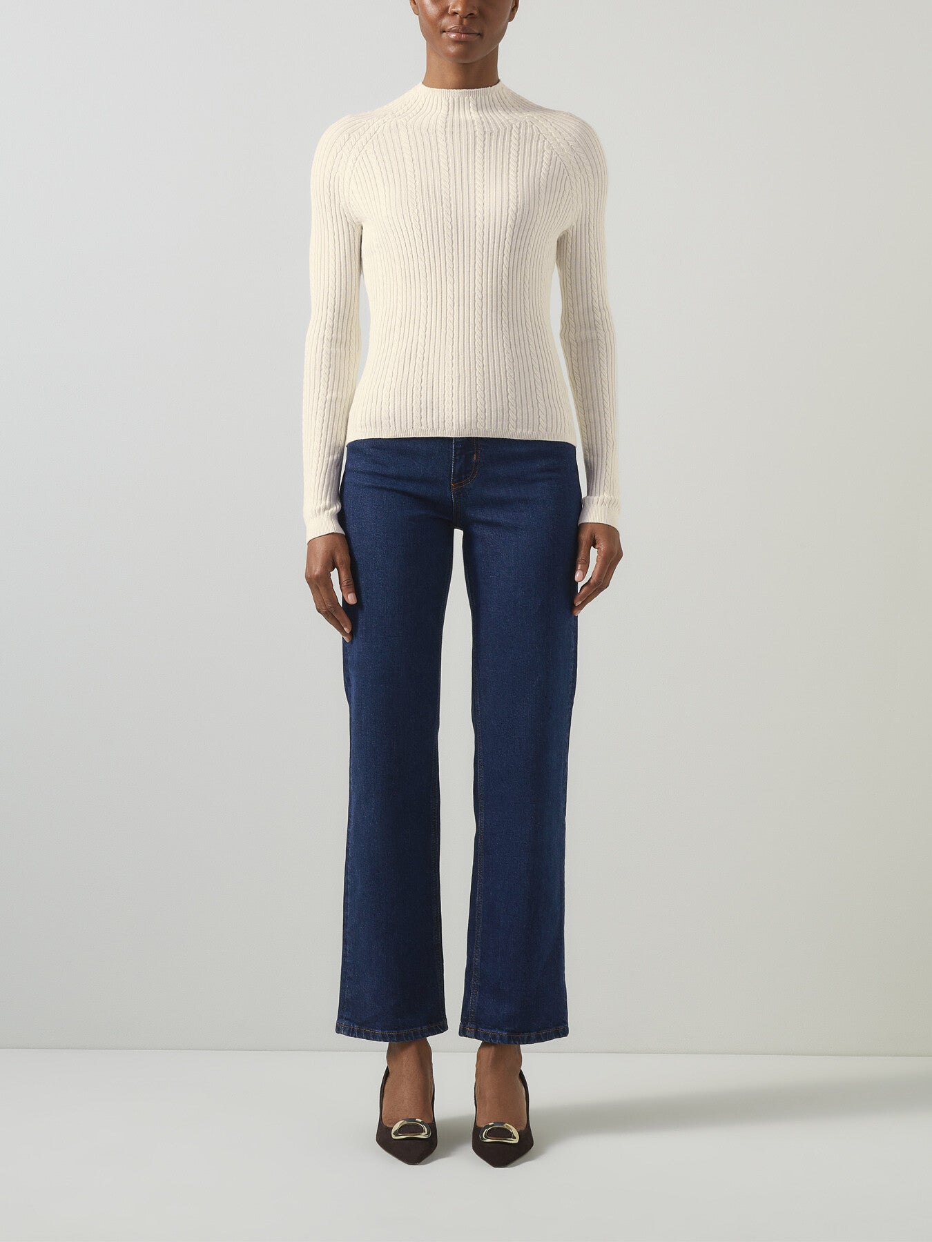West Coconut Milk Cable Stitch Sweater
