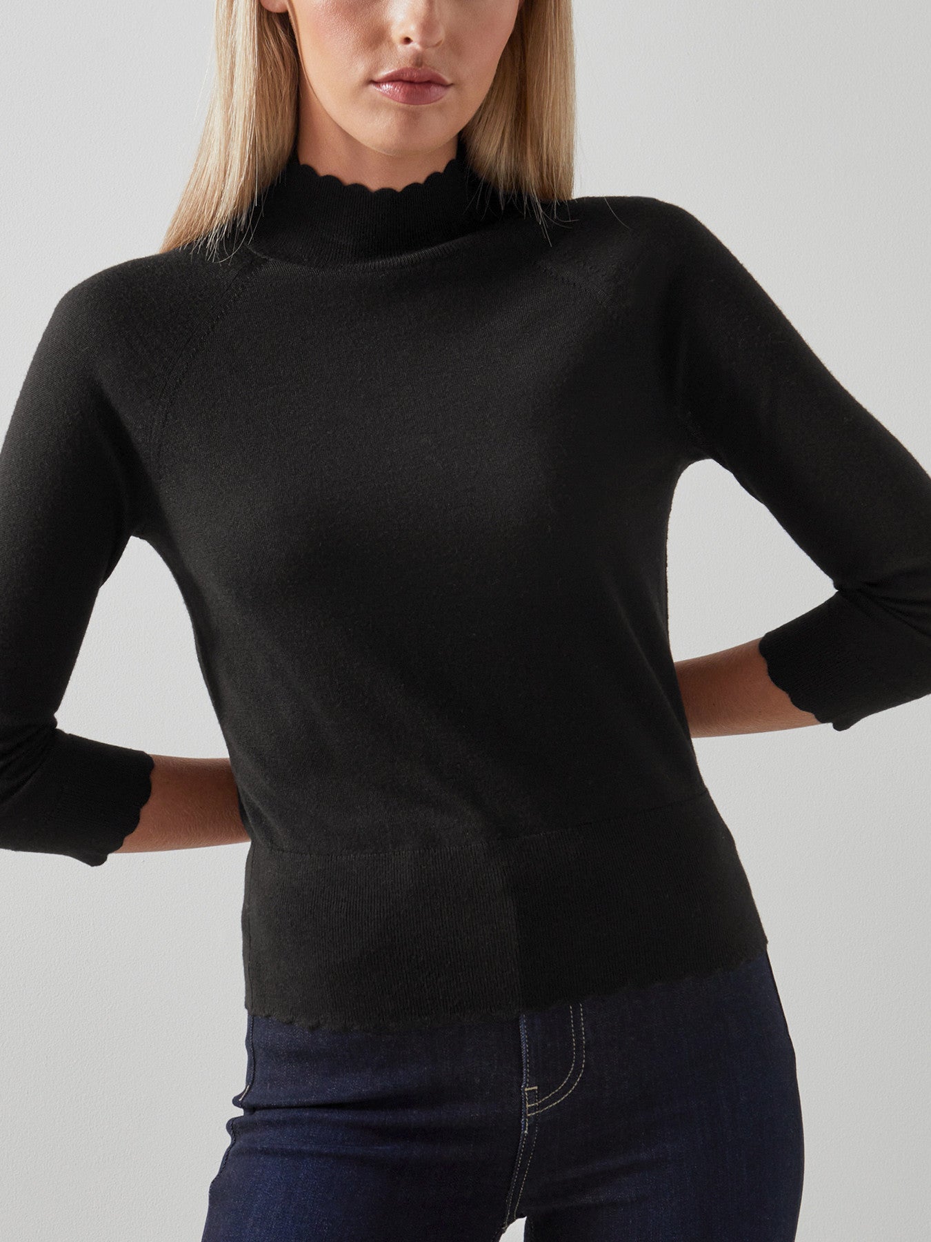 Betty Merino Wool Scallop Edge Jumper