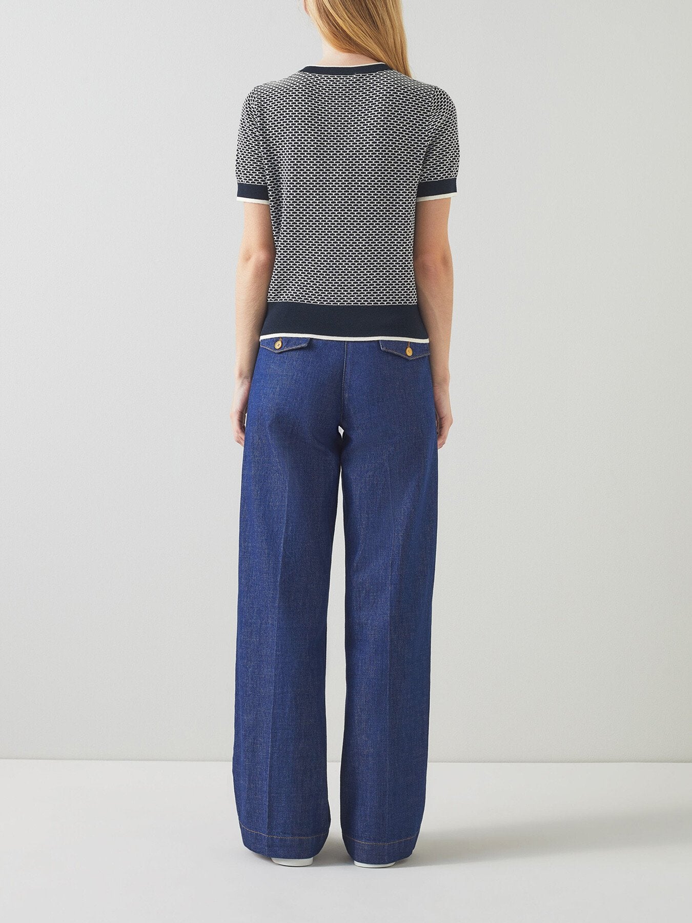 Honey Cotton-Merino Blend Waffle Knit Top