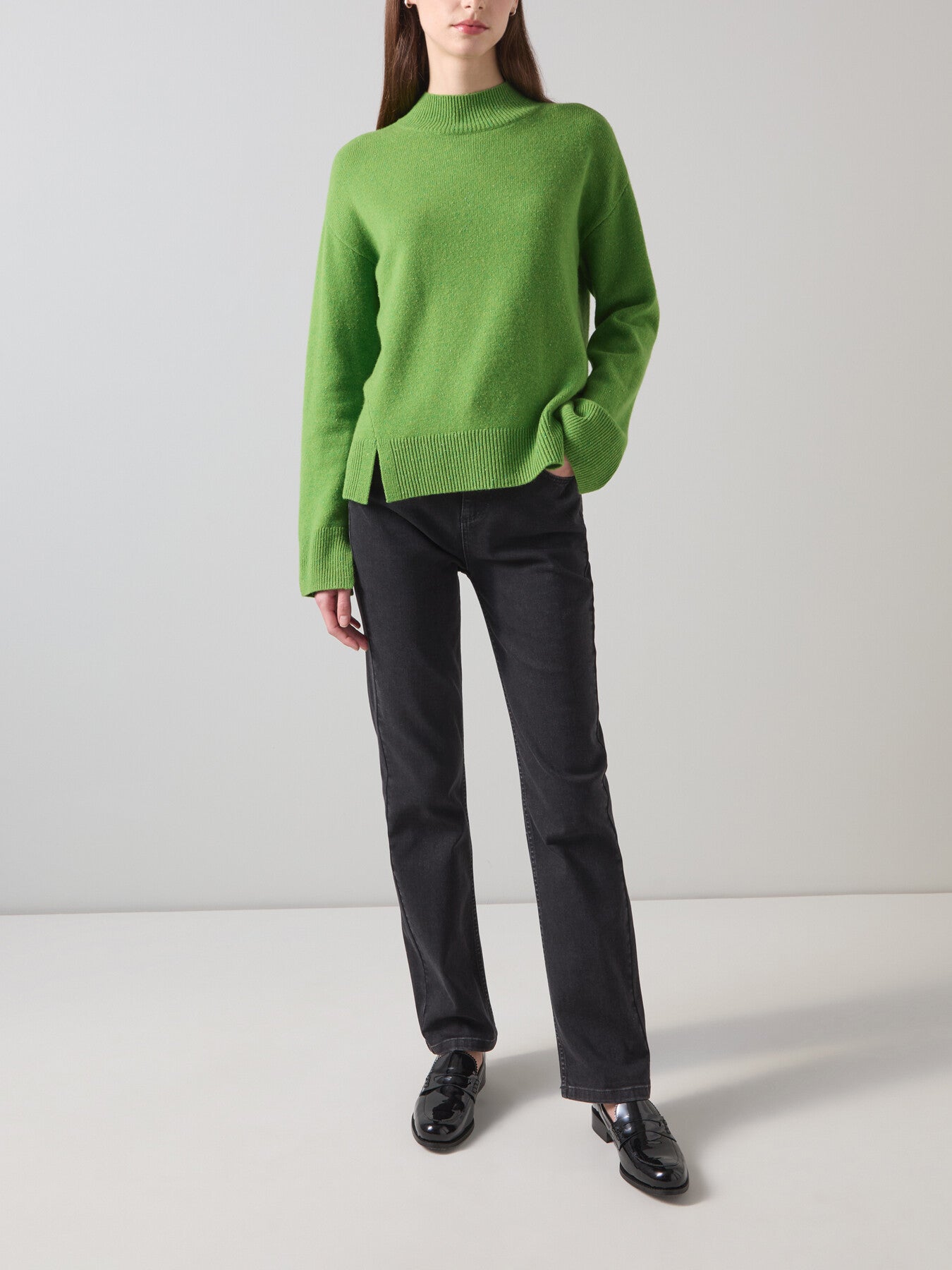 Zoe Bright Split Detail Boxy Knit Jumper