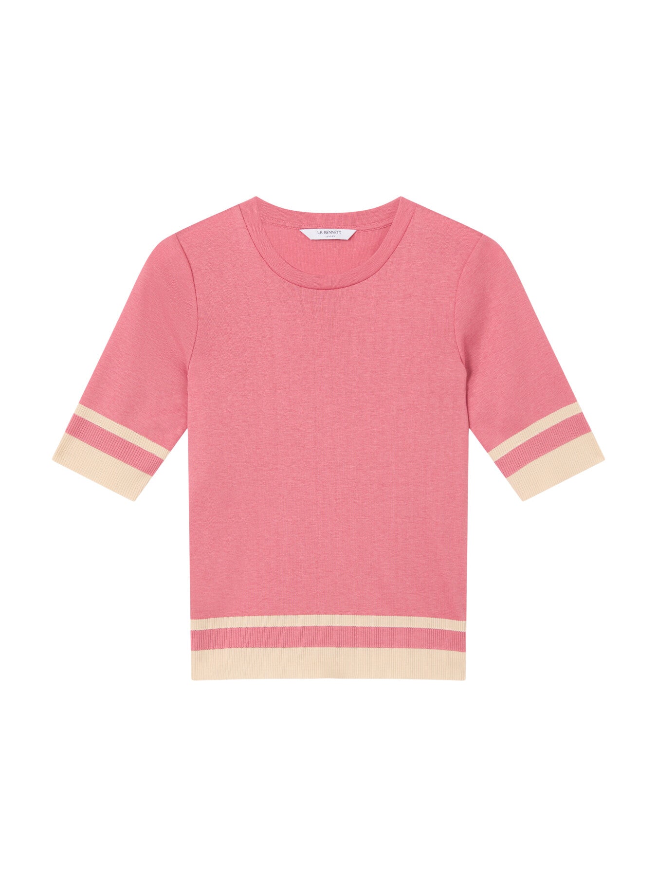 Micha Desert Rose & Ivory Cotton Blend Ribstart Jersey