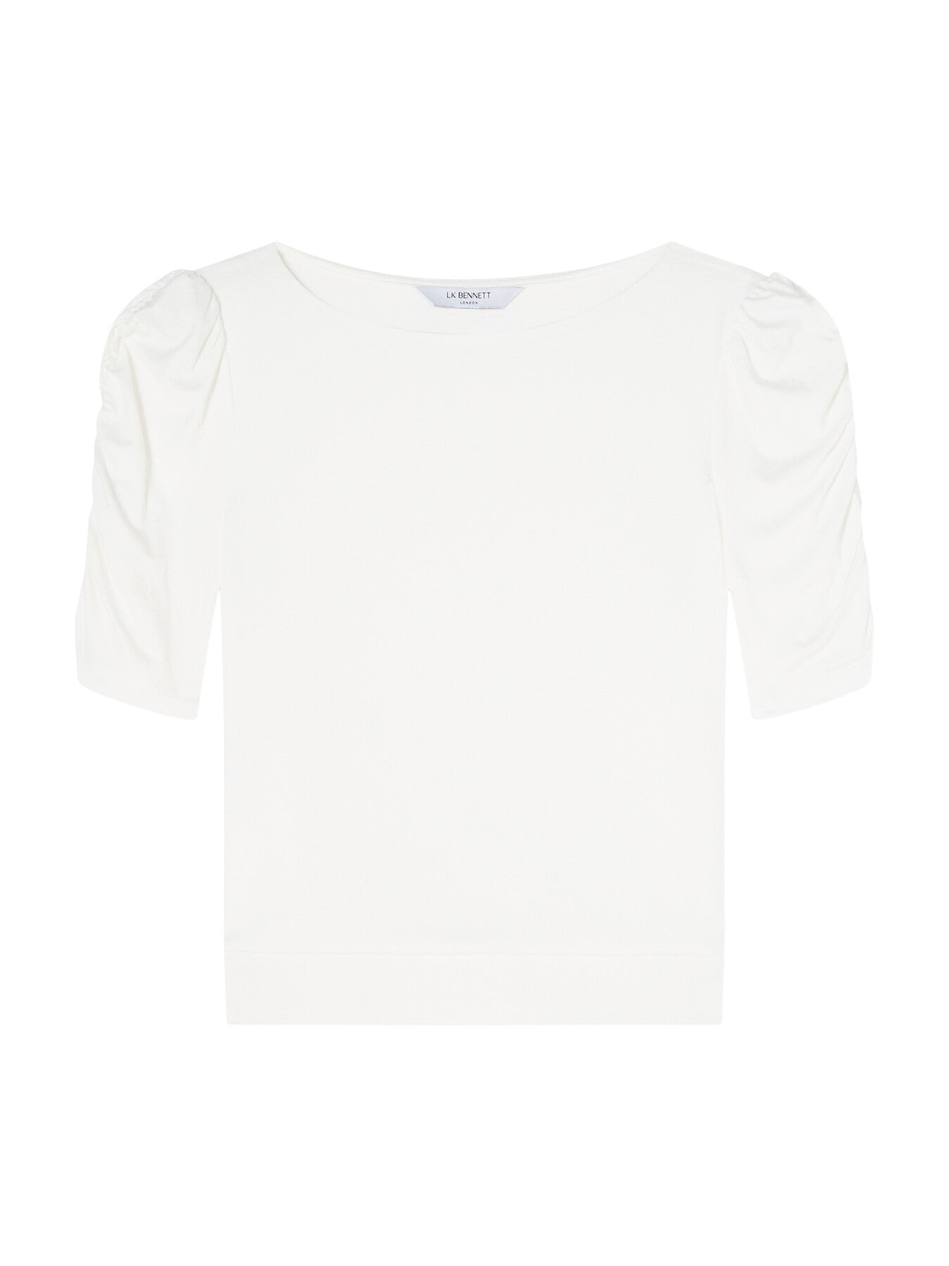 Diana Ecru Rouched 3/4 Sleeve Knit