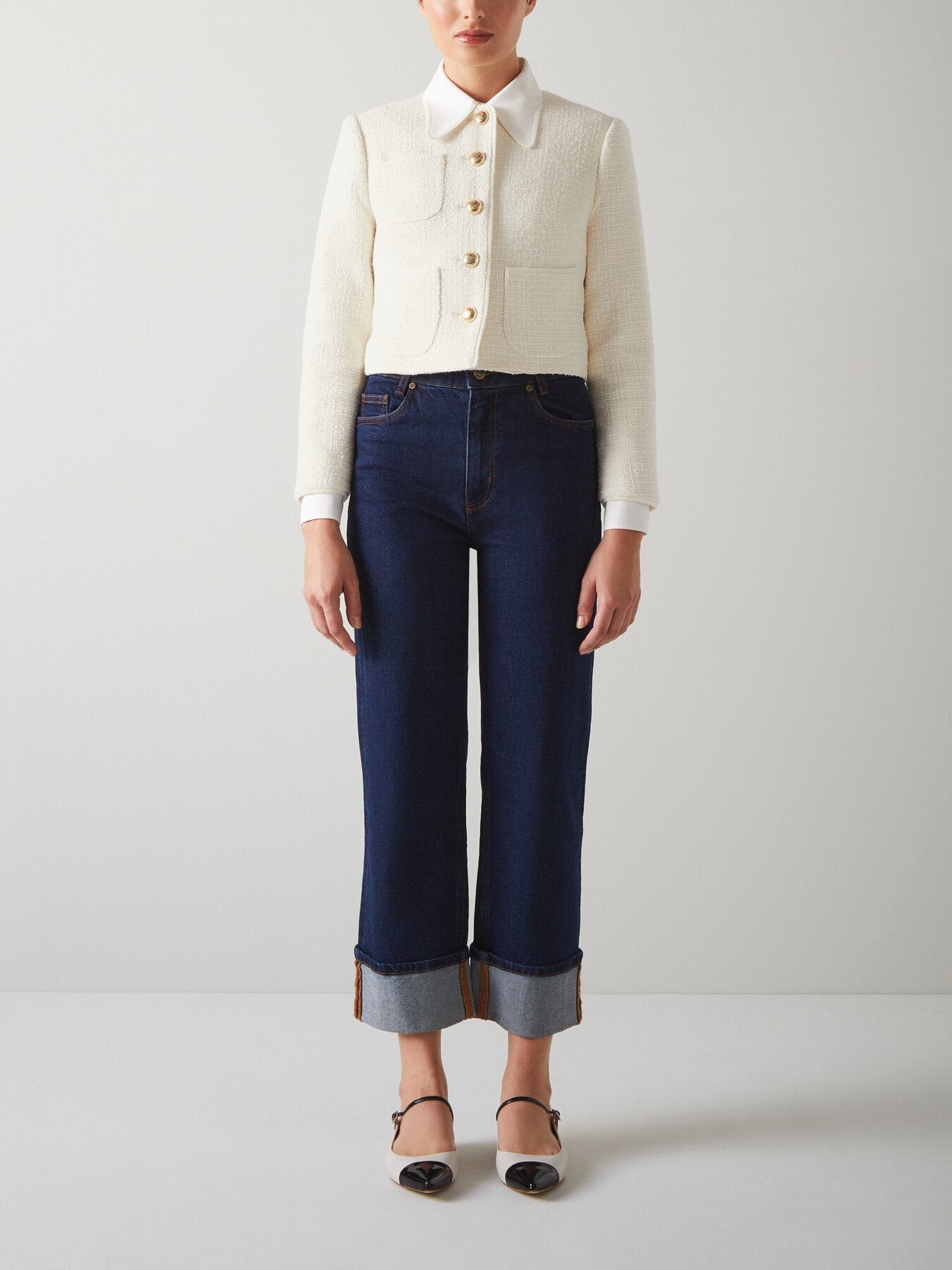 Alexa Recycled Cotton-Blend Italian Tweed Jacket