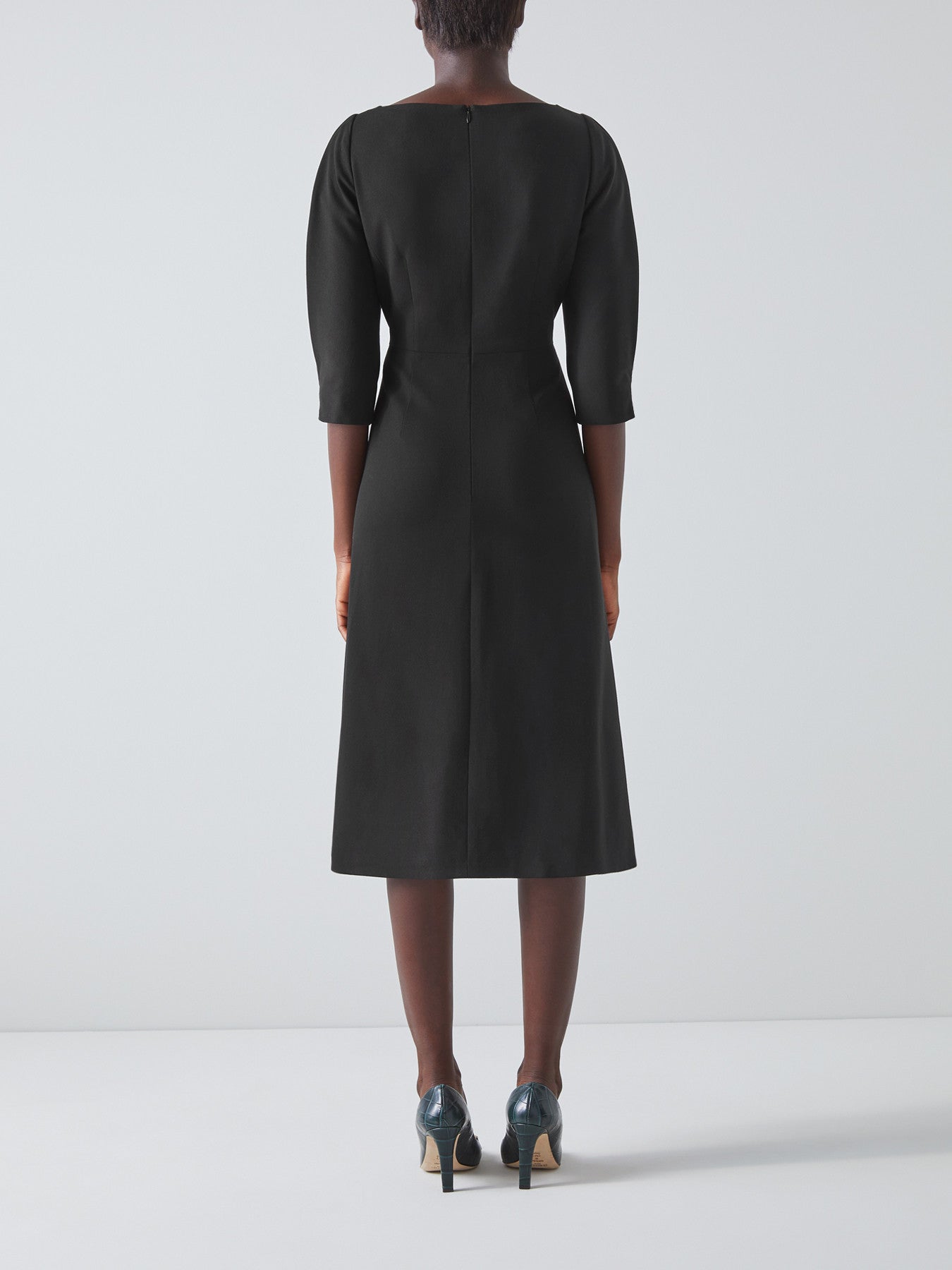Lemoni Black Crepe Fit And Flare Dress