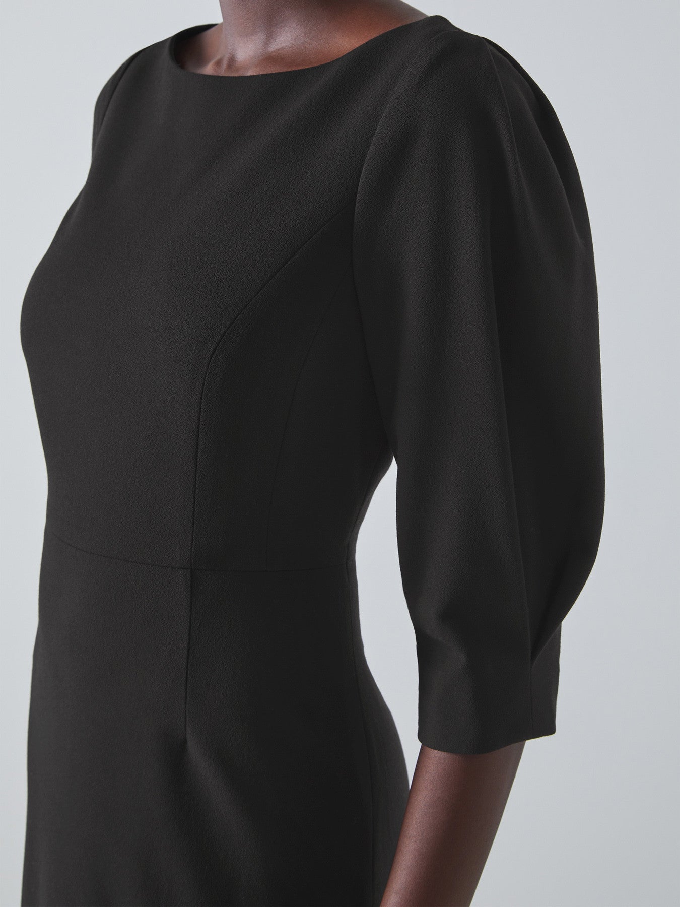 Lemoni Black Crepe Fit And Flare Dress