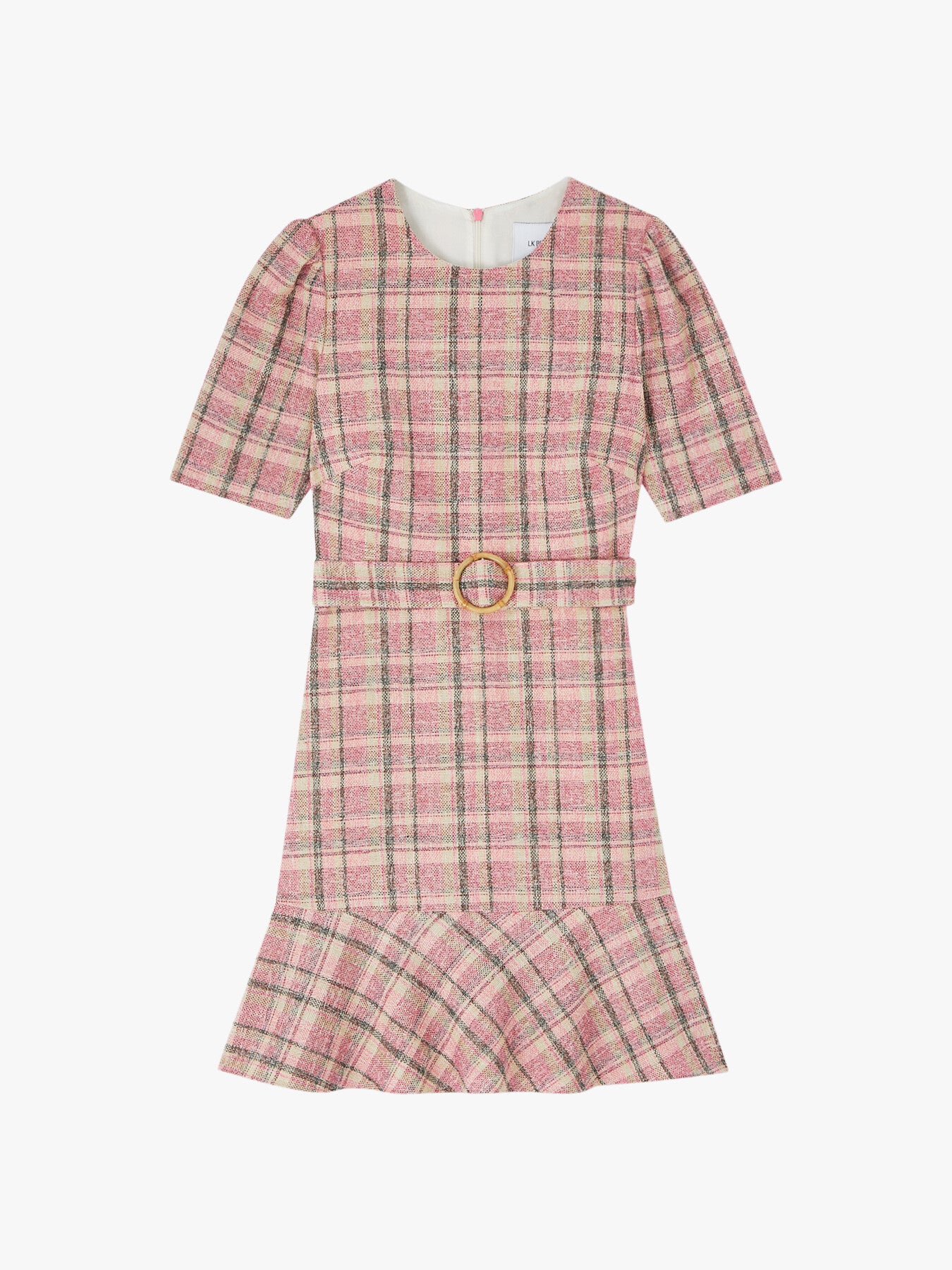 Eliza Cotton-Raffia Blend Check Tweed Dress