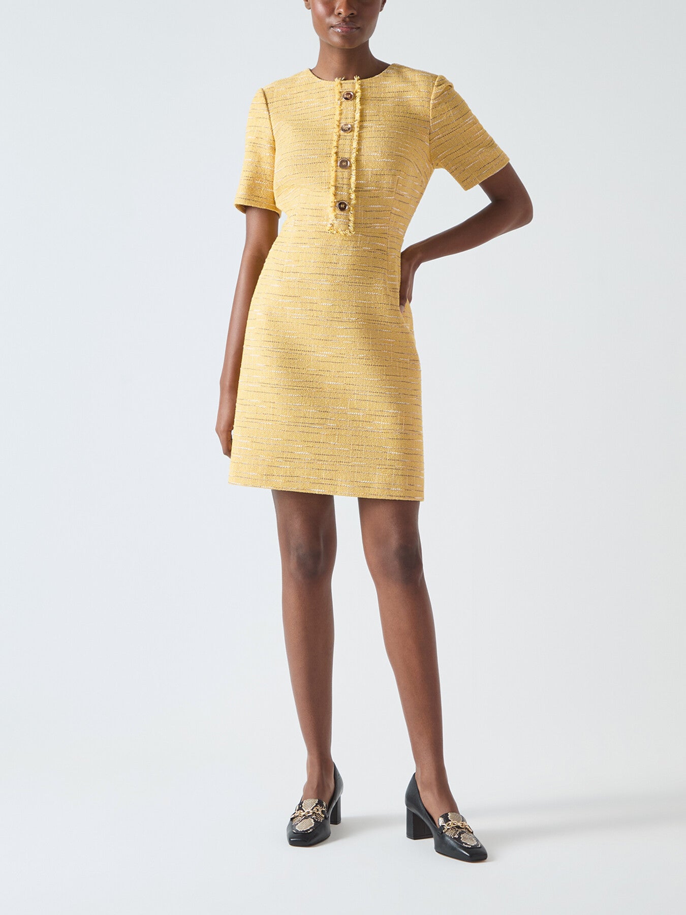Varley Cotton Blend Tweed Mini Dress With Butt