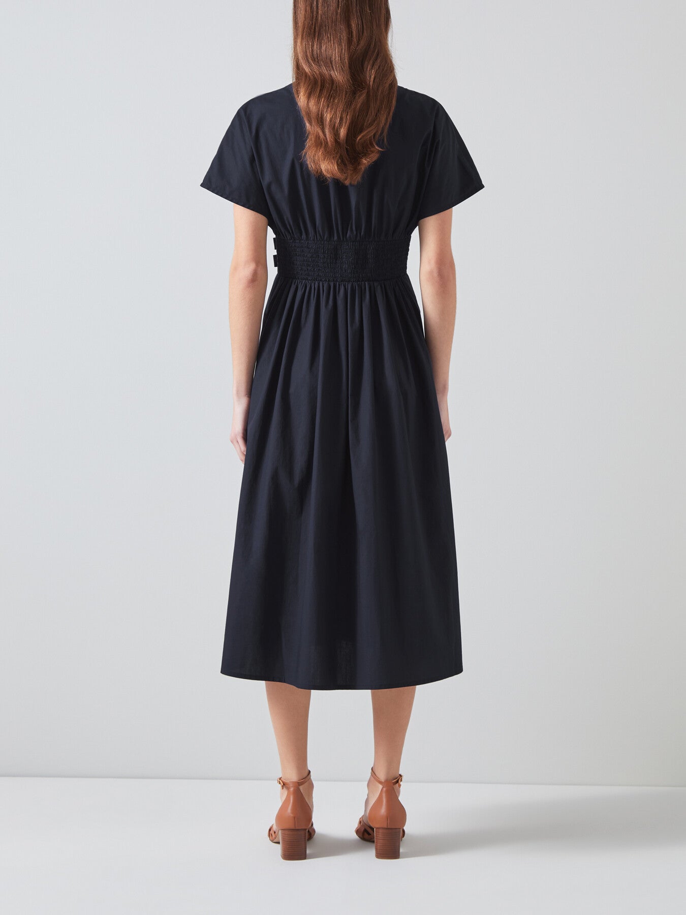Eva Navy Cotton Sun Dress