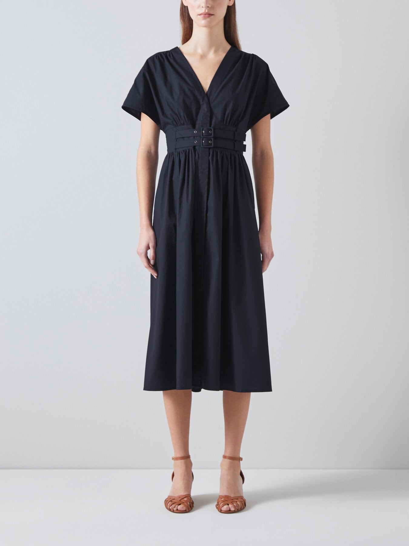 Eva Navy Cotton Sun Dress