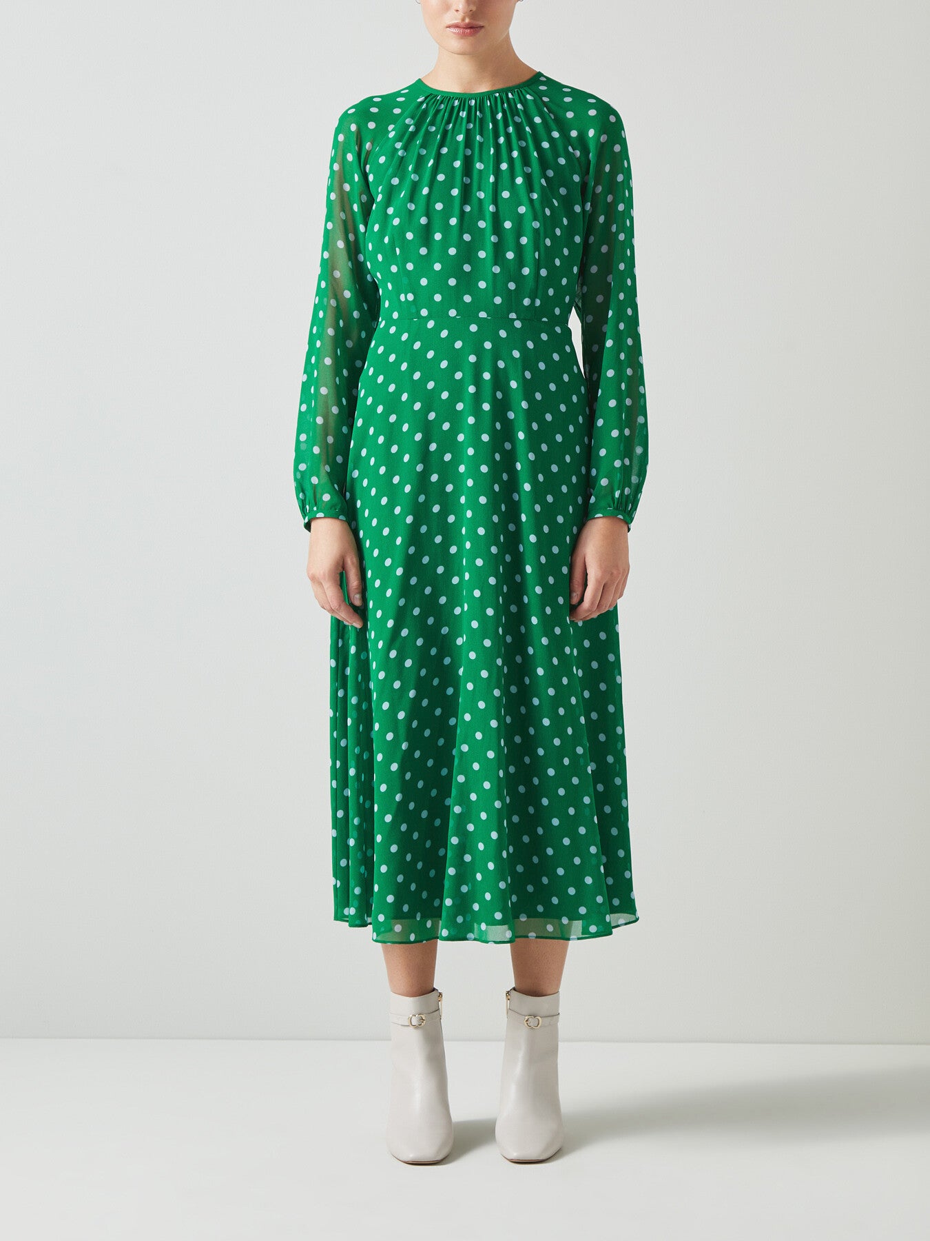 Addison And Blue Spot Print Midi Dress