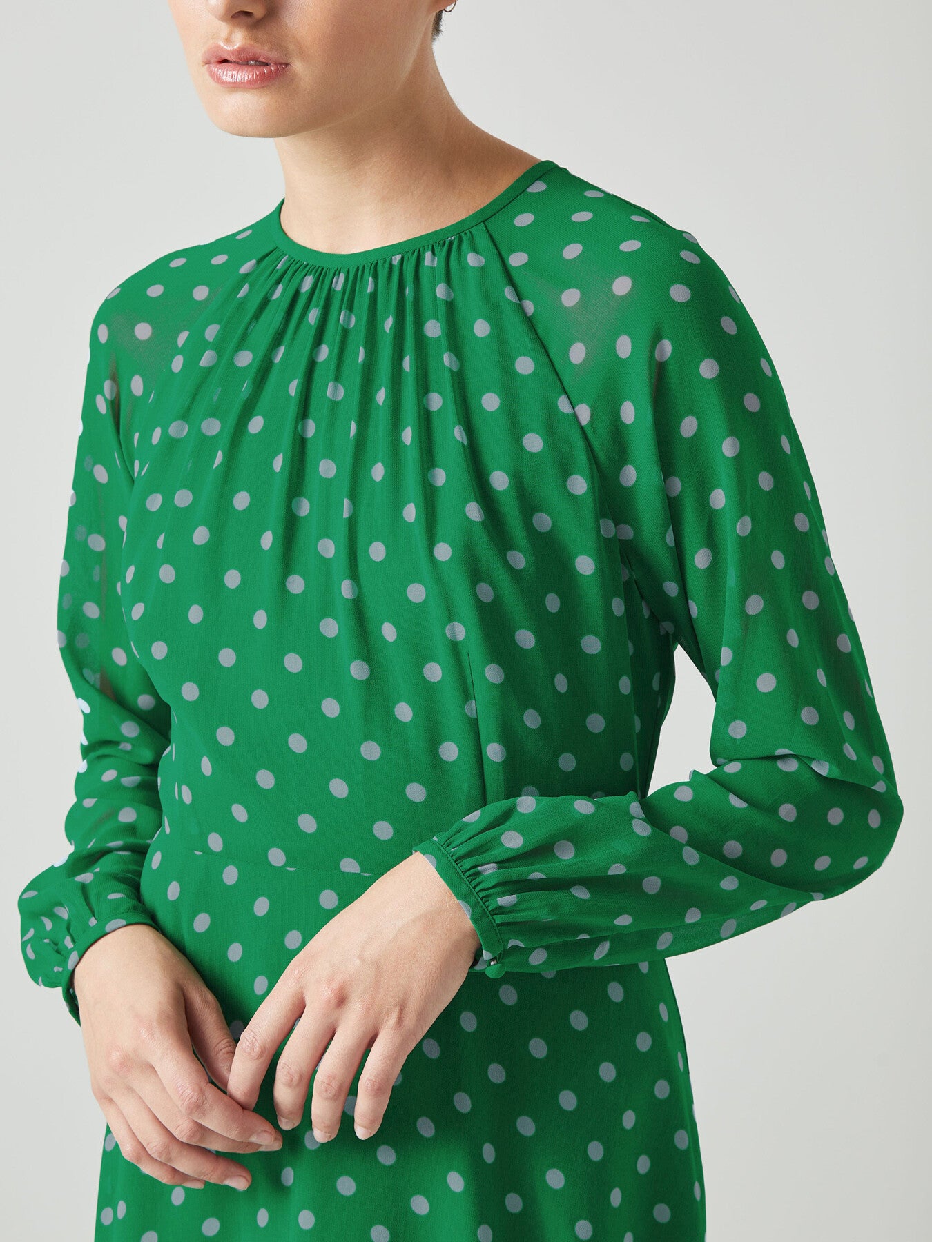 Addison And Blue Spot Print Midi Dress